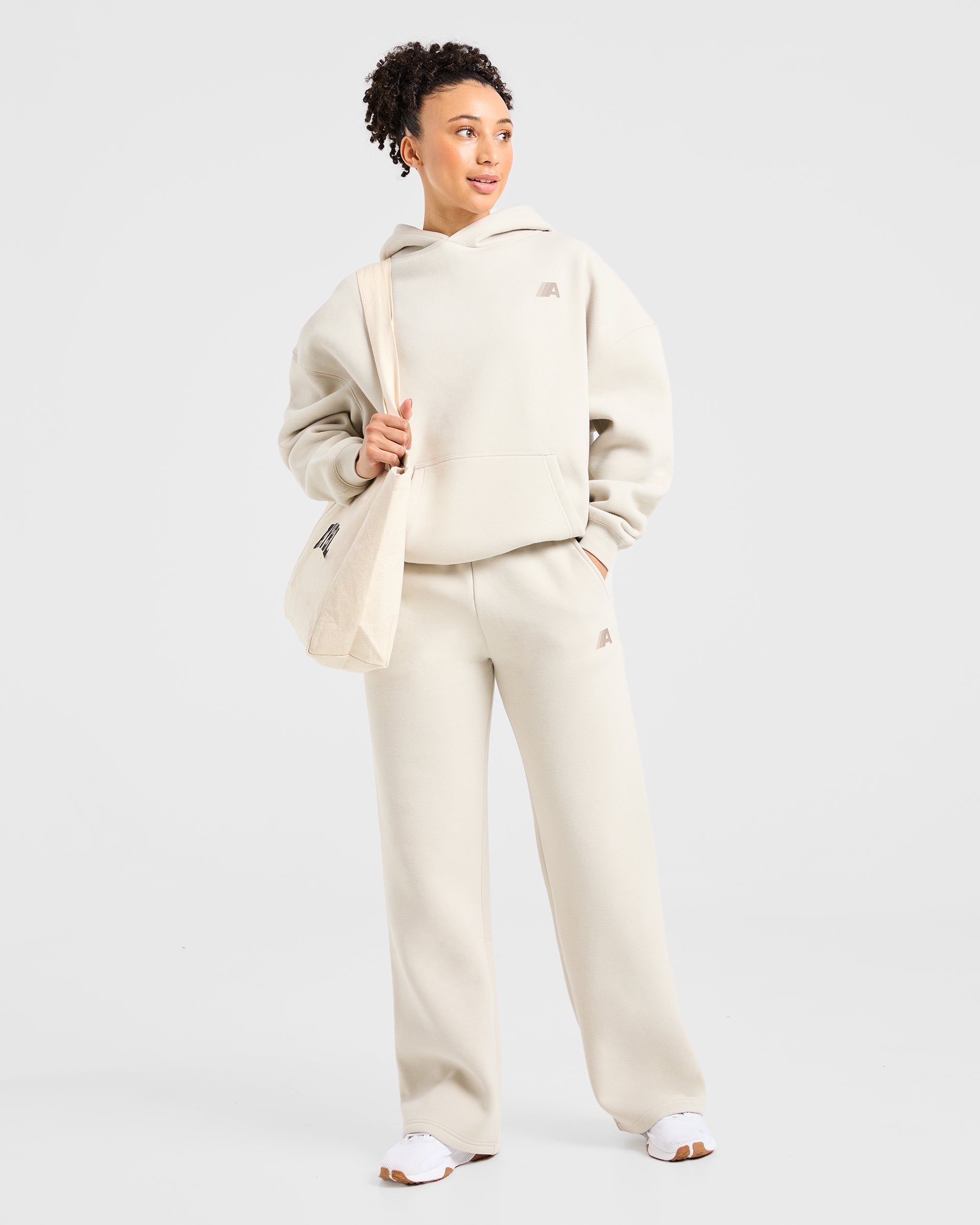 Image 8 from Retro Athletics Oversized Straight Leg Joggers - Sand