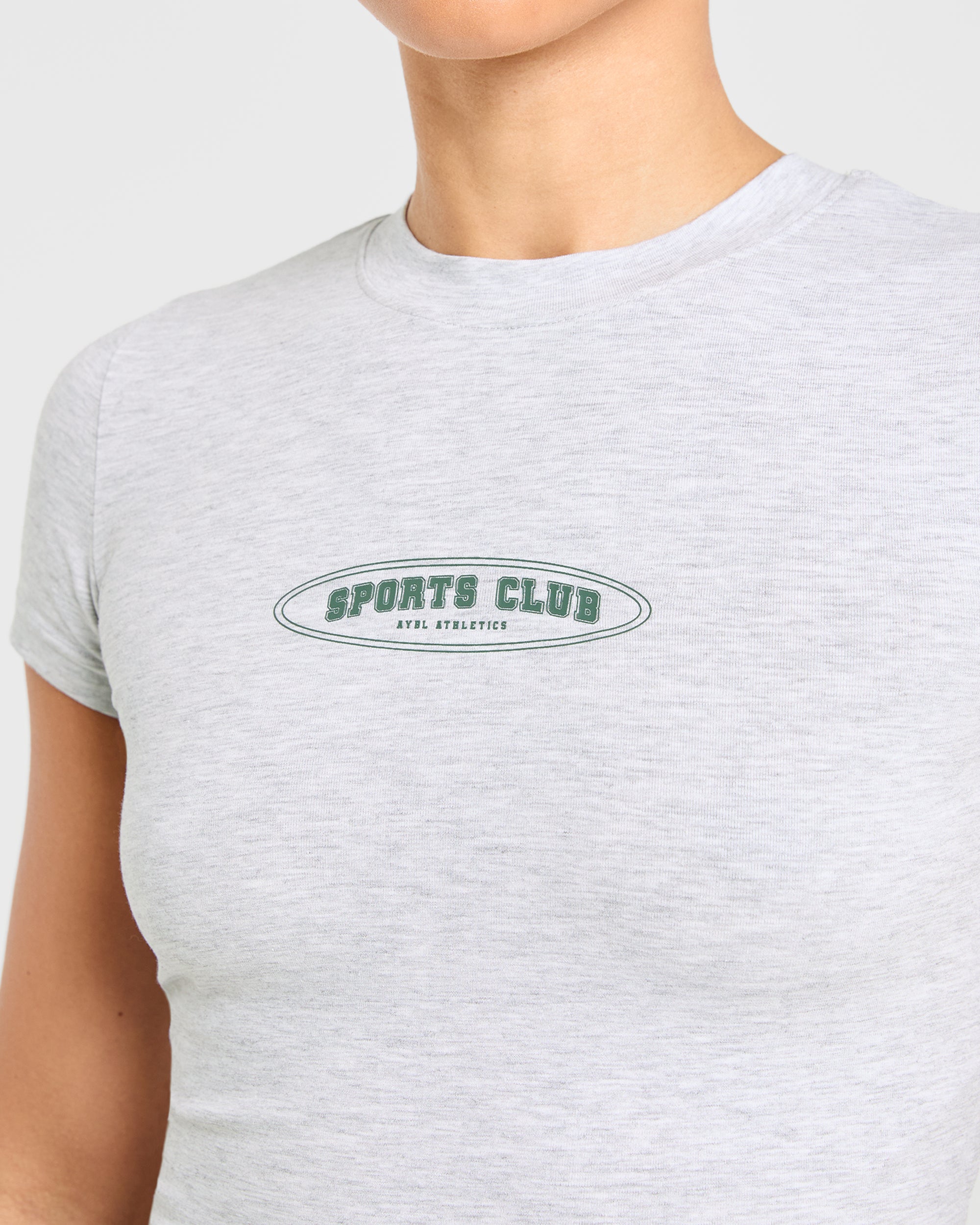 Image 6 from Sports Club Baby Tee - Heather Grey/Green