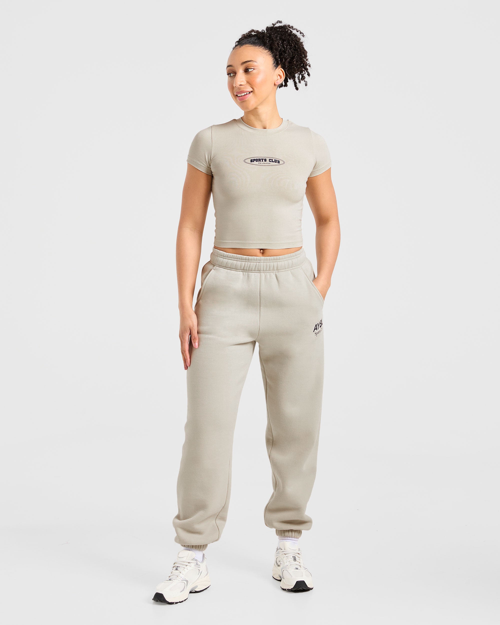 Sports Club Baby Tee - Beige/Navy