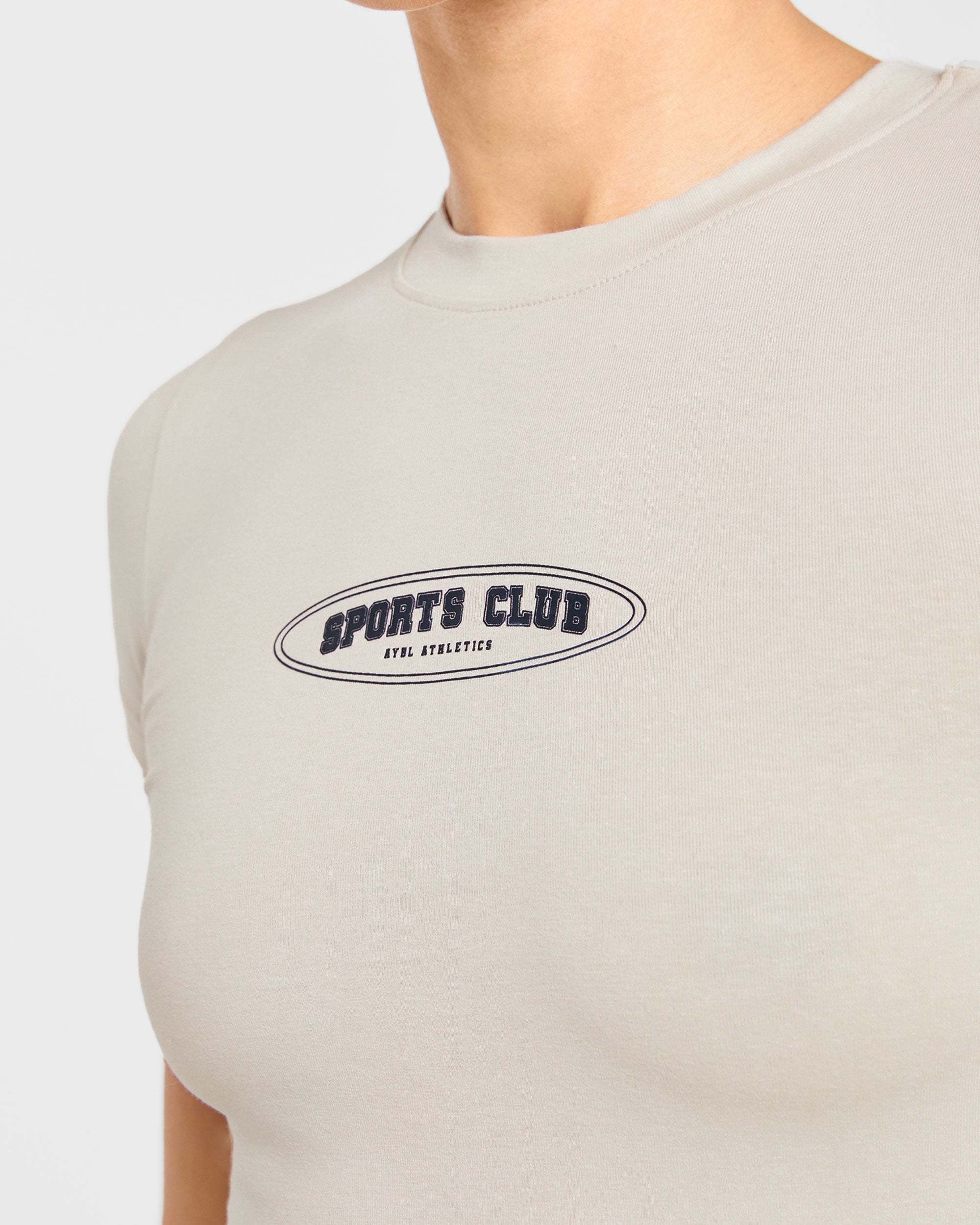 Sports Club Baby Tee - Beige/Navy