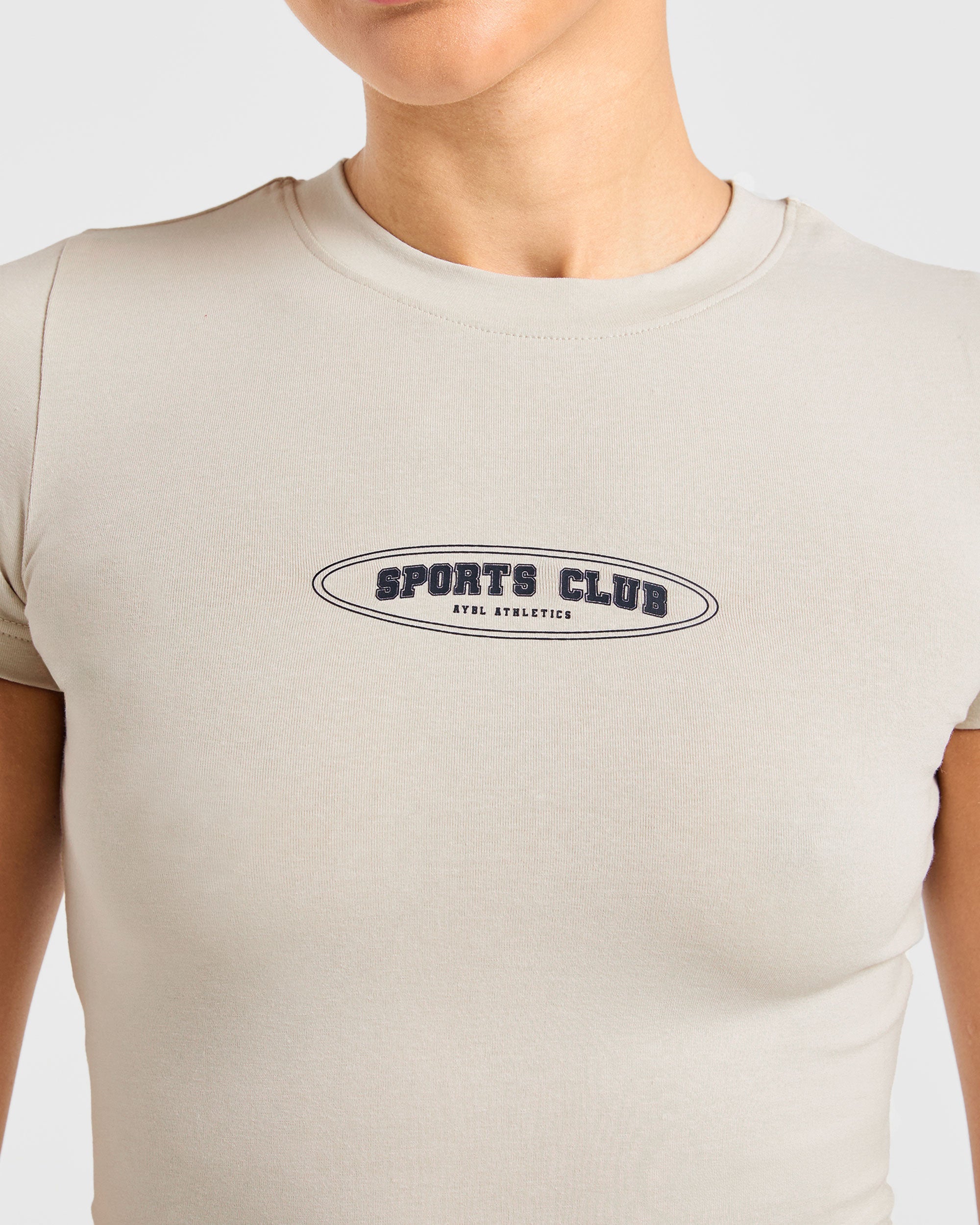 Sports Club Baby Tee - Beige/Navy