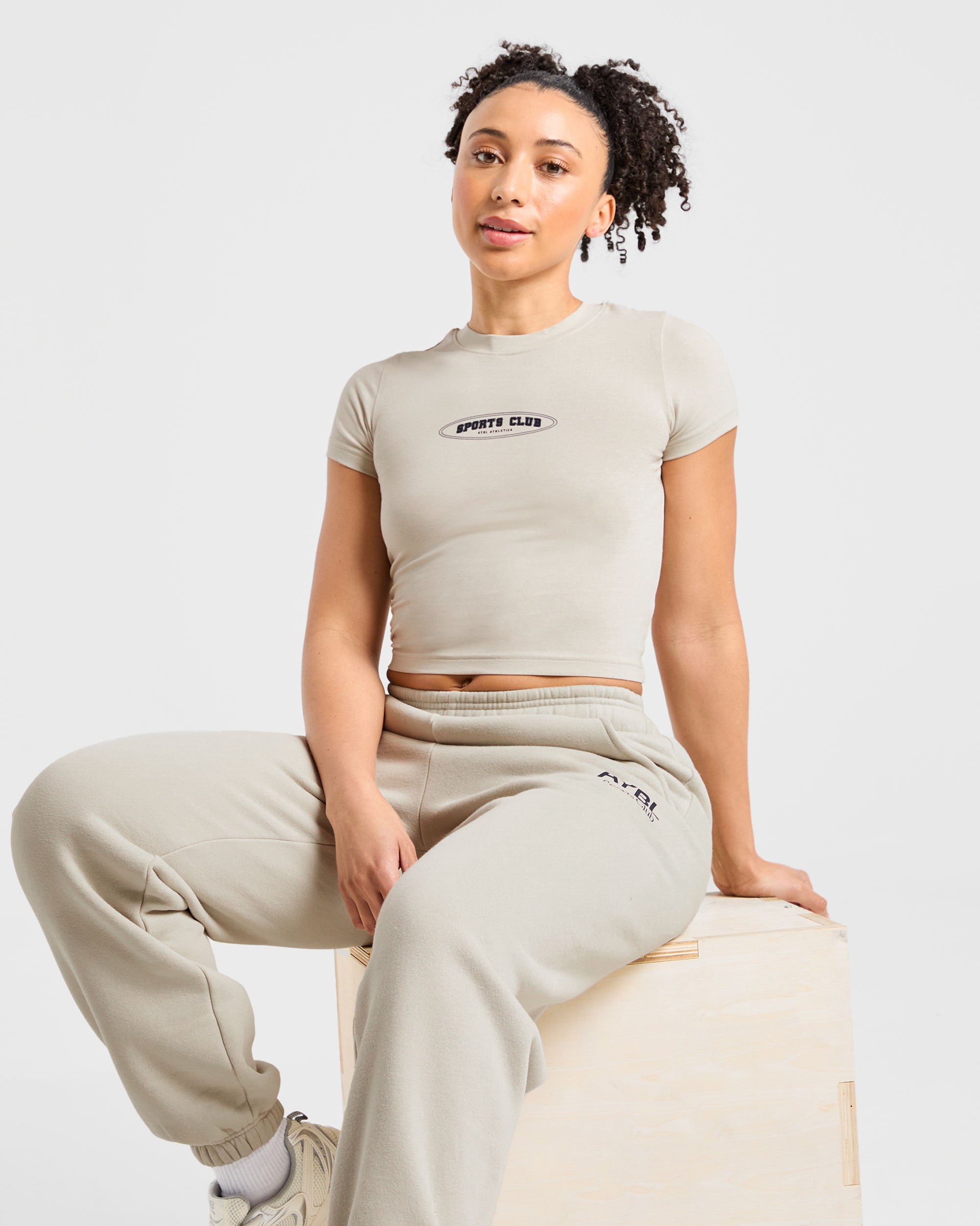 Sports Club Baby Tee - Beige/Navy