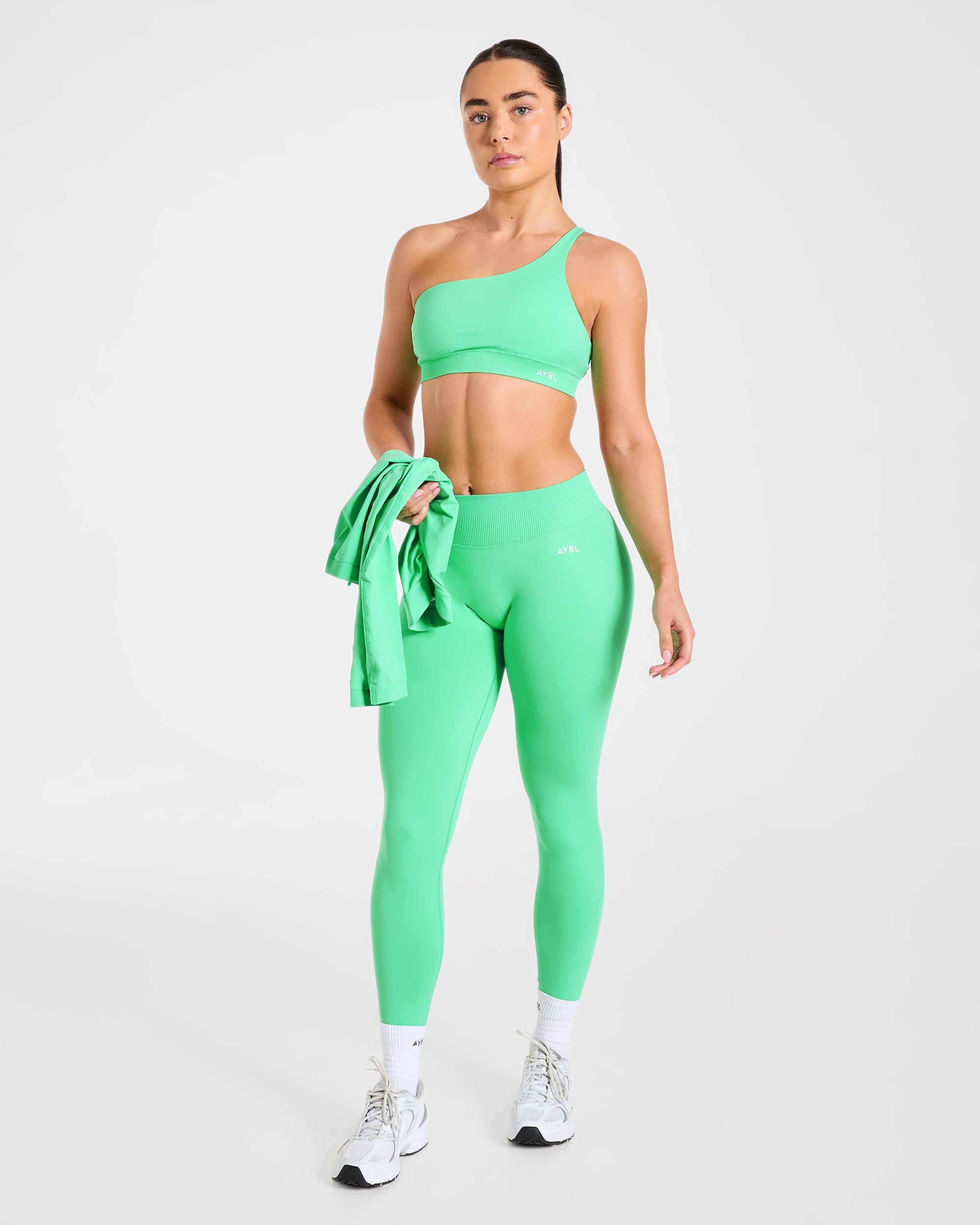 Enhance Seamless One Shoulder Sports Bra - Mint Green
