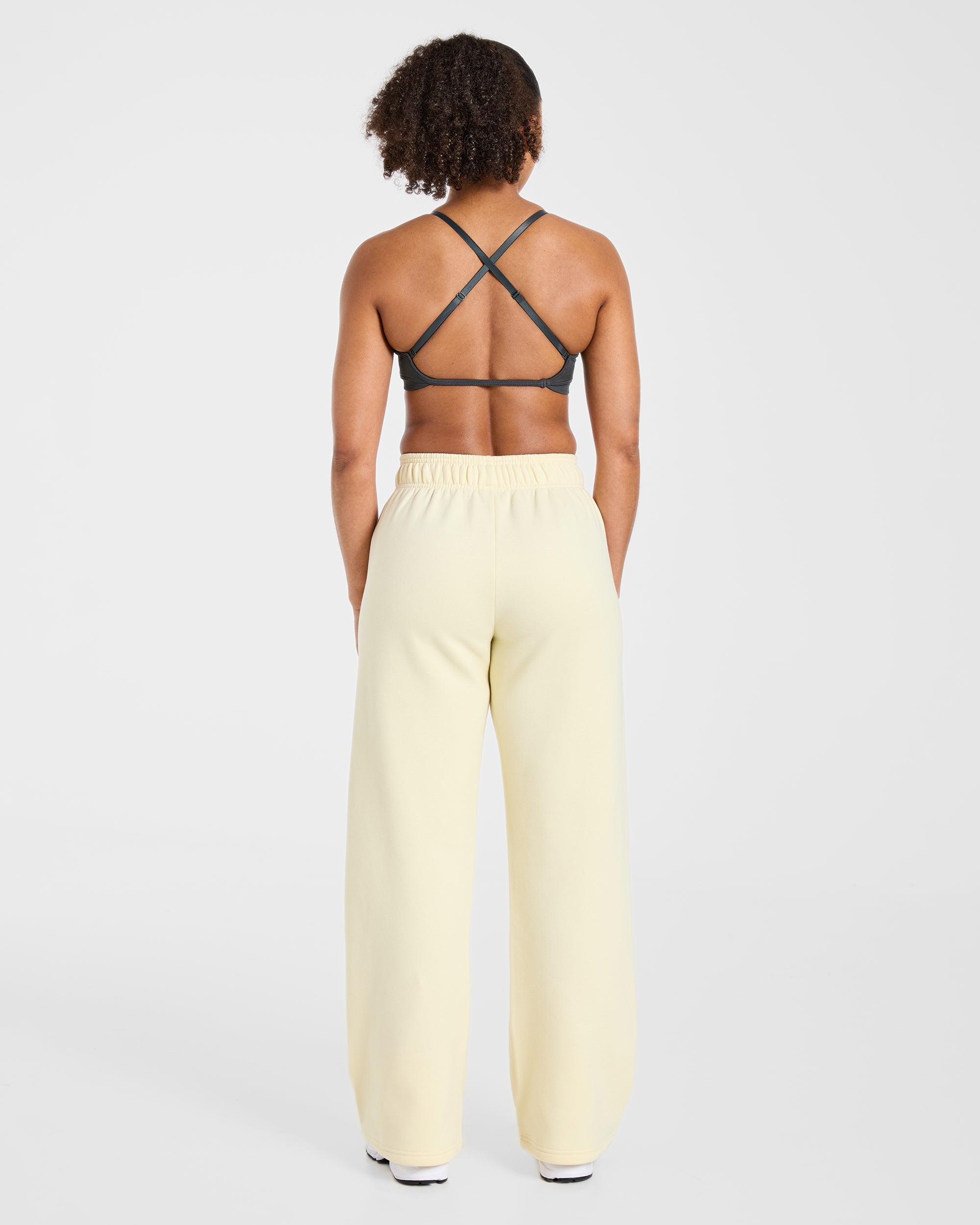 Varsity 2.0 Oversized Straight Leg Joggers - Butter Yellow