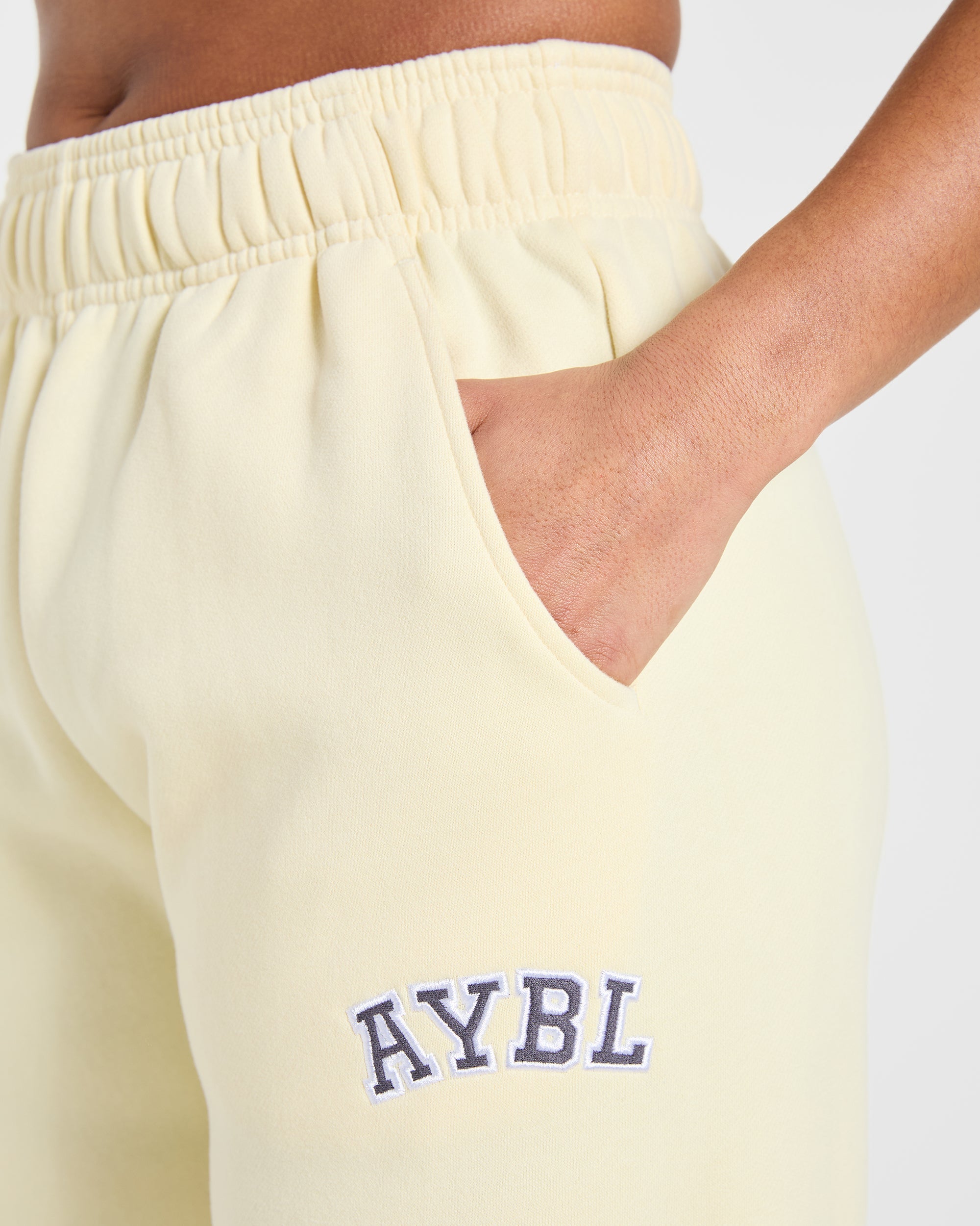 Varsity 2.0 Oversized Straight Leg Joggers - Butter Yellow