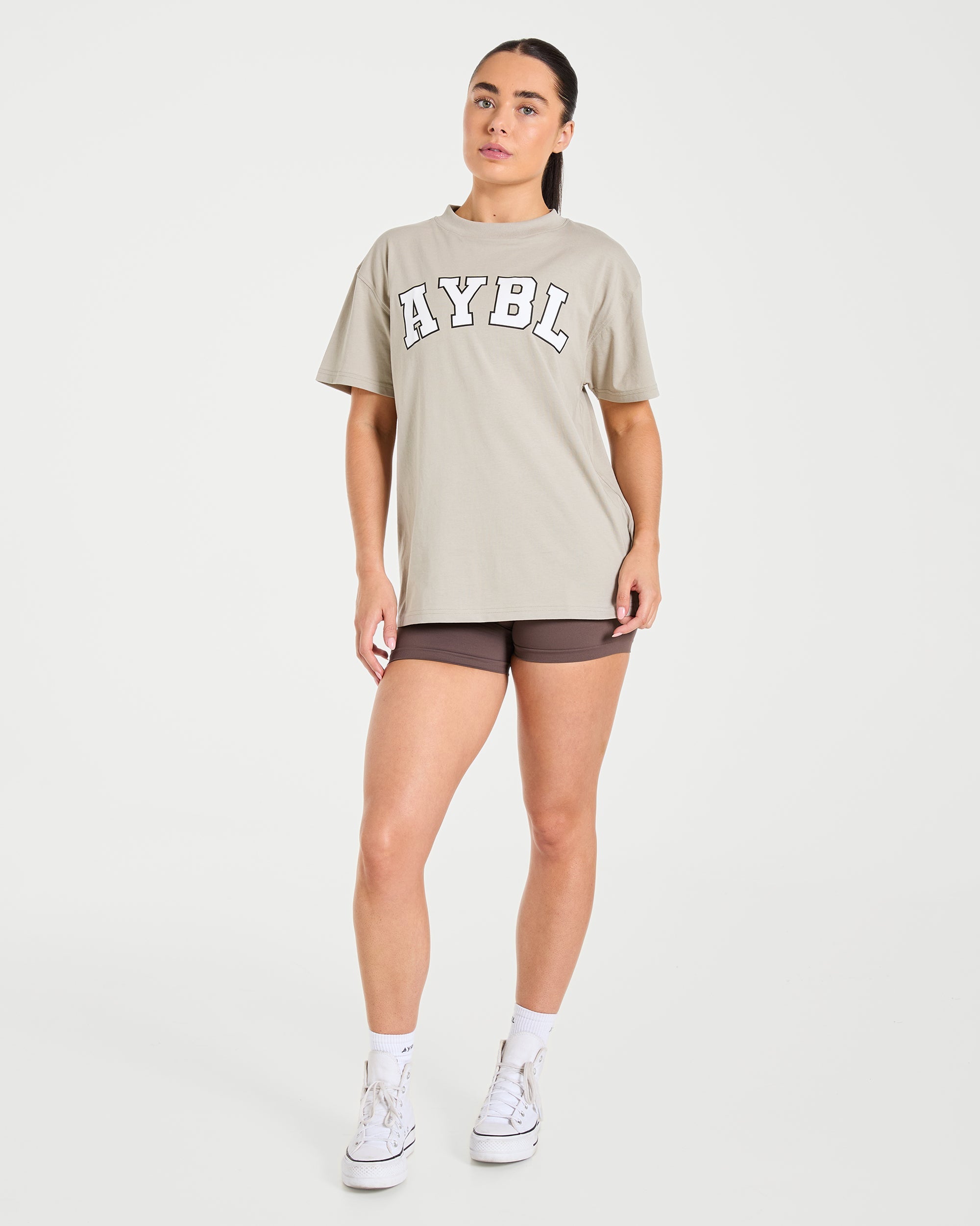 Varsity 2.0 Oversized T Shirt - Taupe