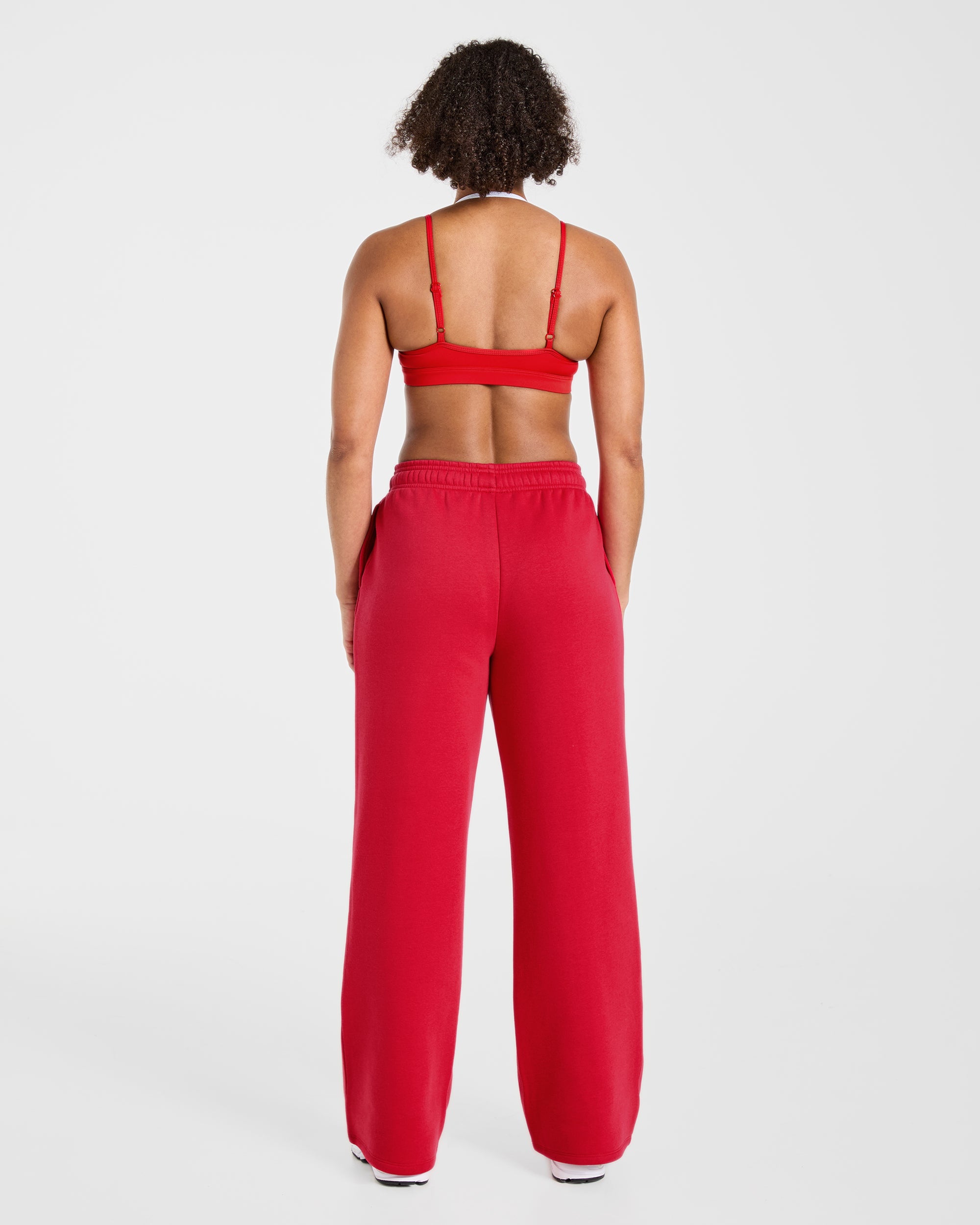 Lifestyle Oversized Straight Leg Joggers - Red