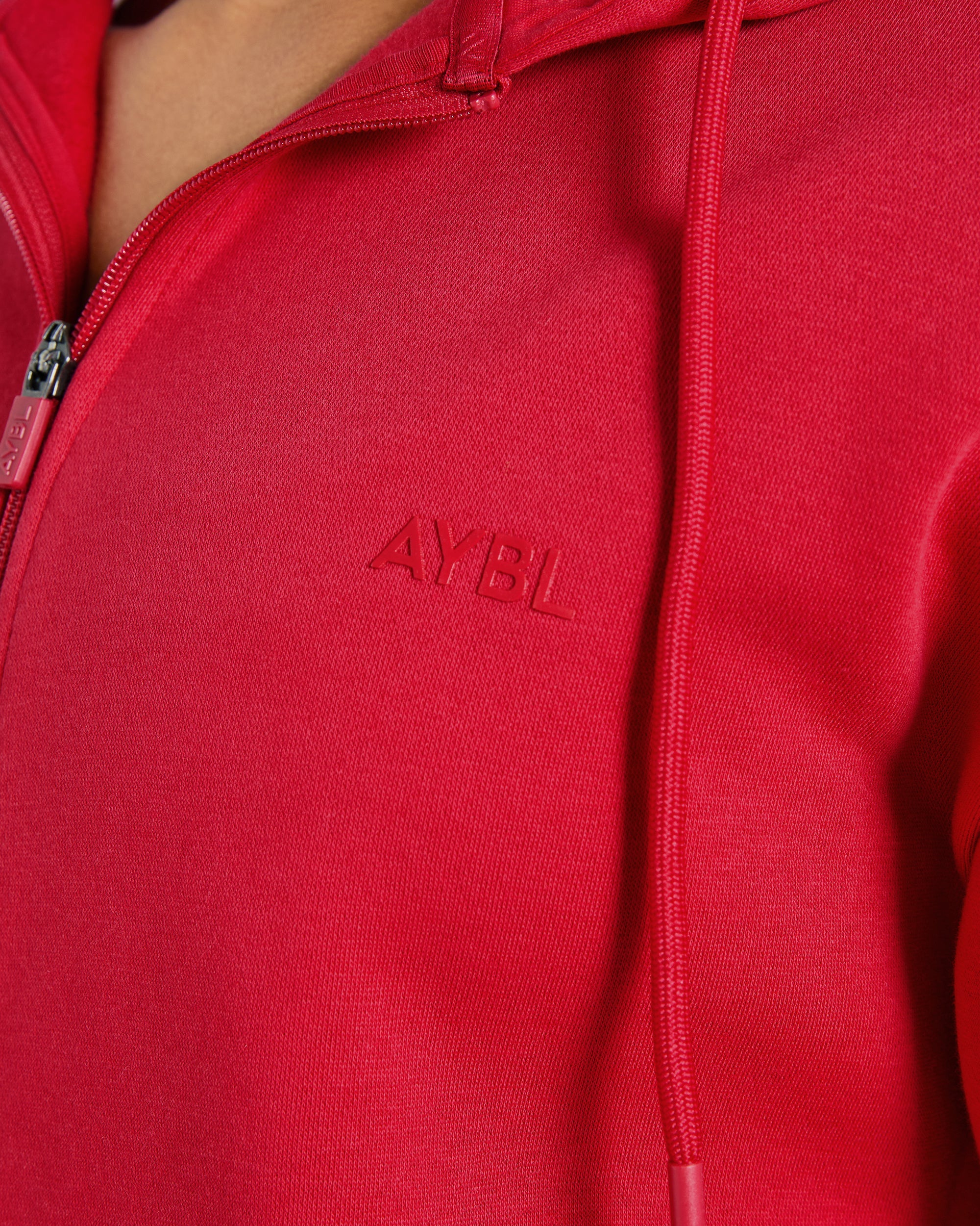 Lifestyle Oversized Zip Up Hoodie - Red