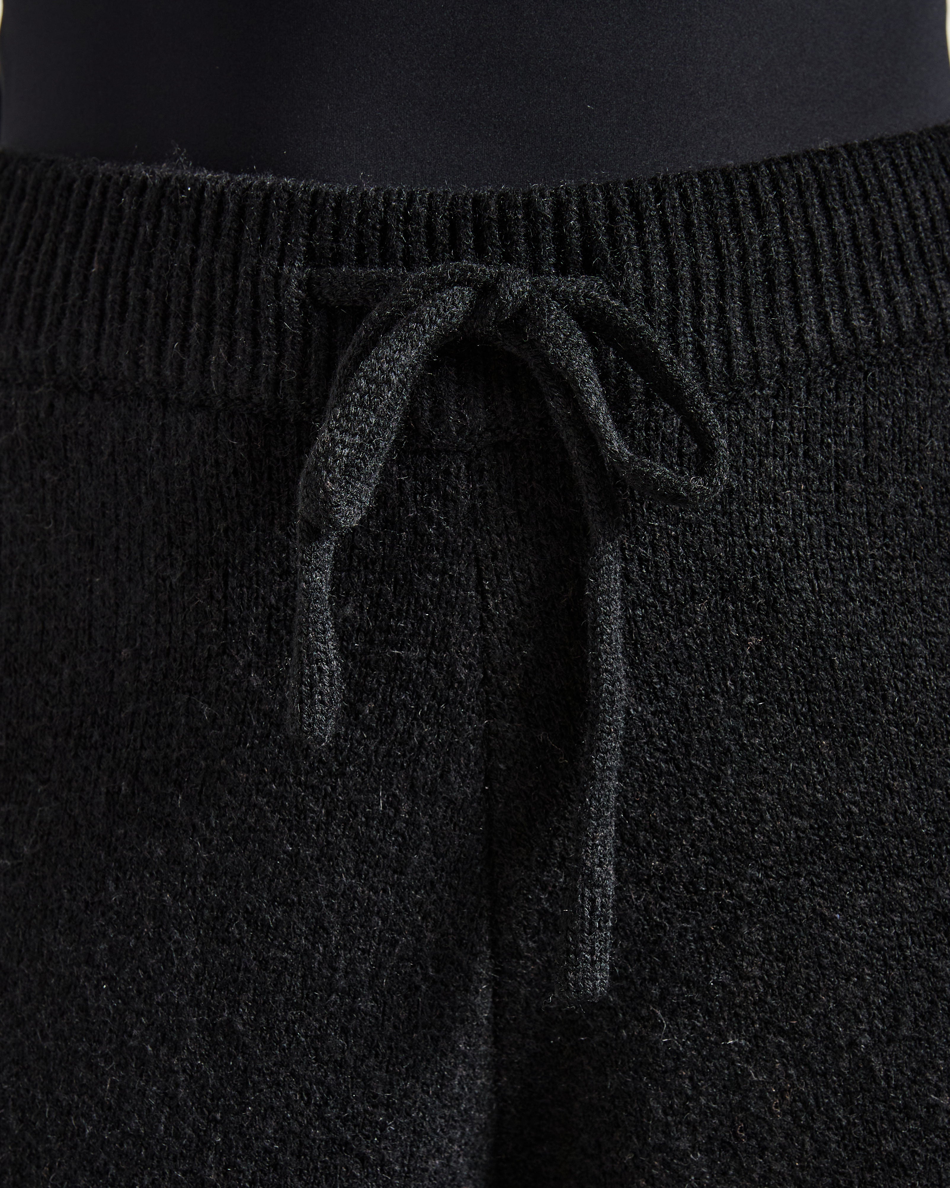 Soft Oversized Knitted Straight Leg Joggers - Black