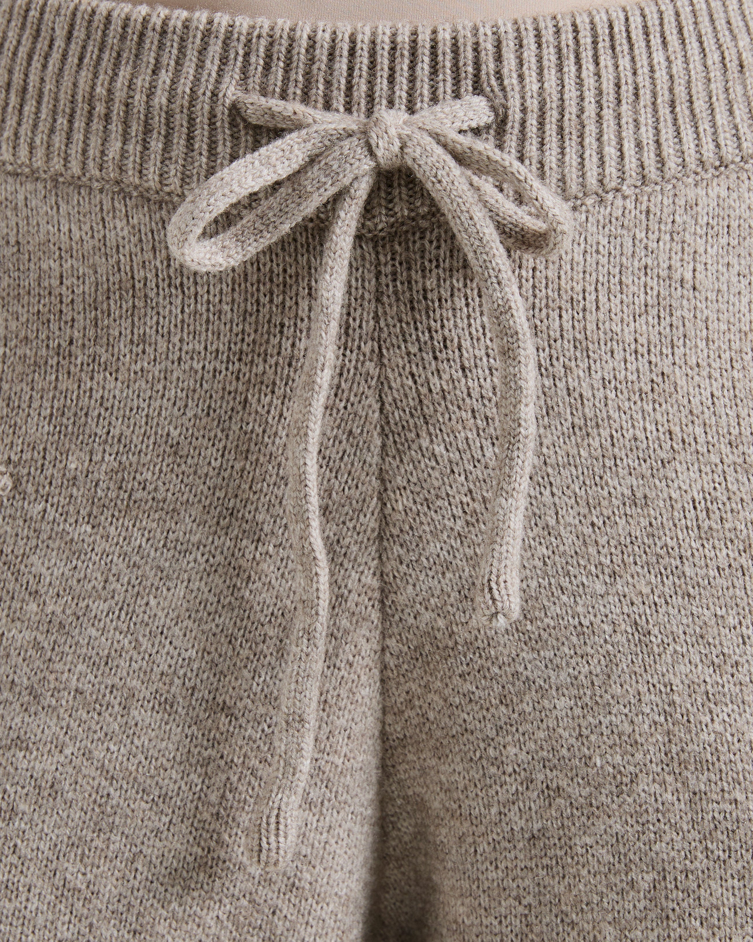 Soft Oversized Knitted Straight Leg Joggers - Brown Marl