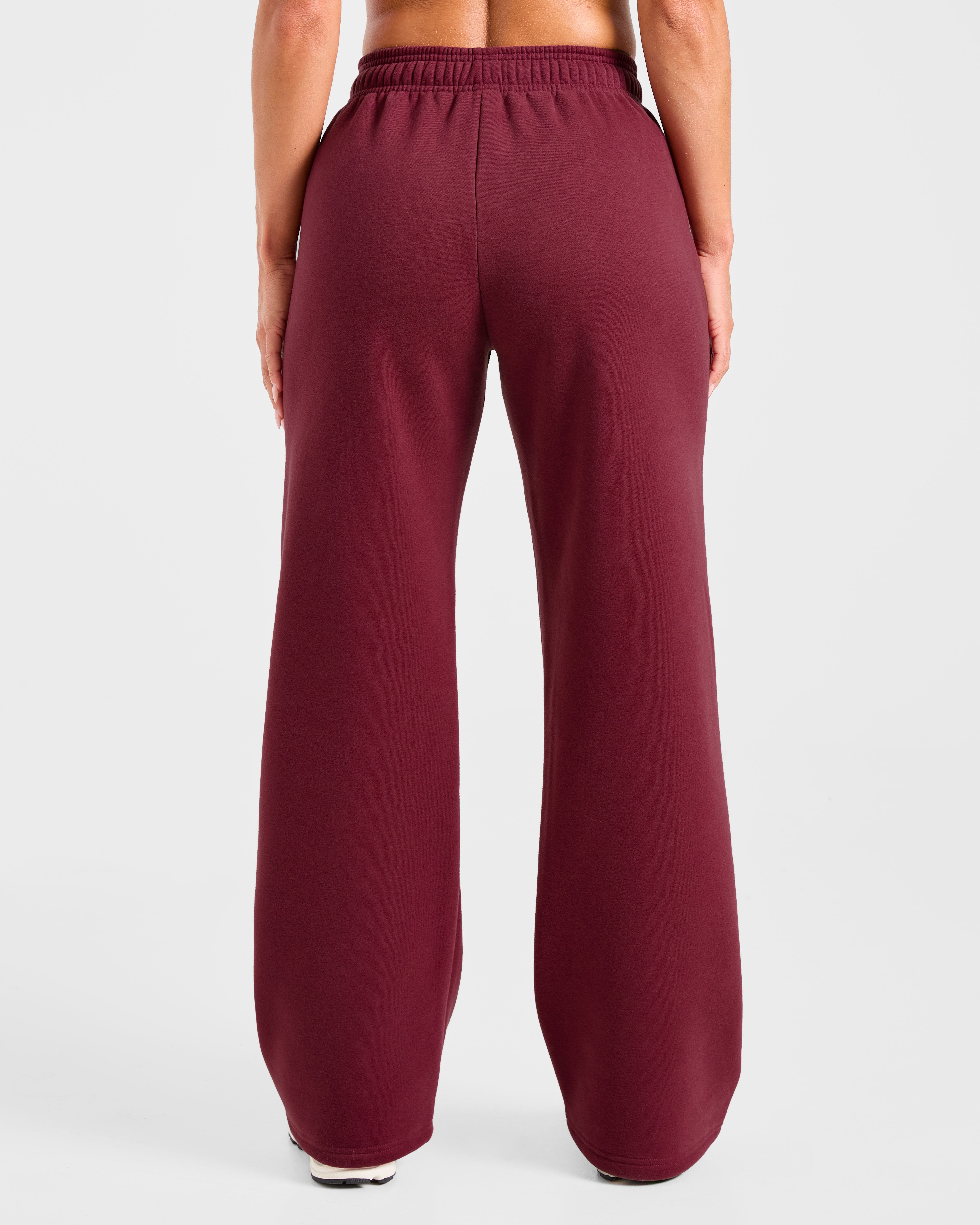 Retro Athletics Oversized Straight Leg Joggers - Deep Raspberry/Pink
