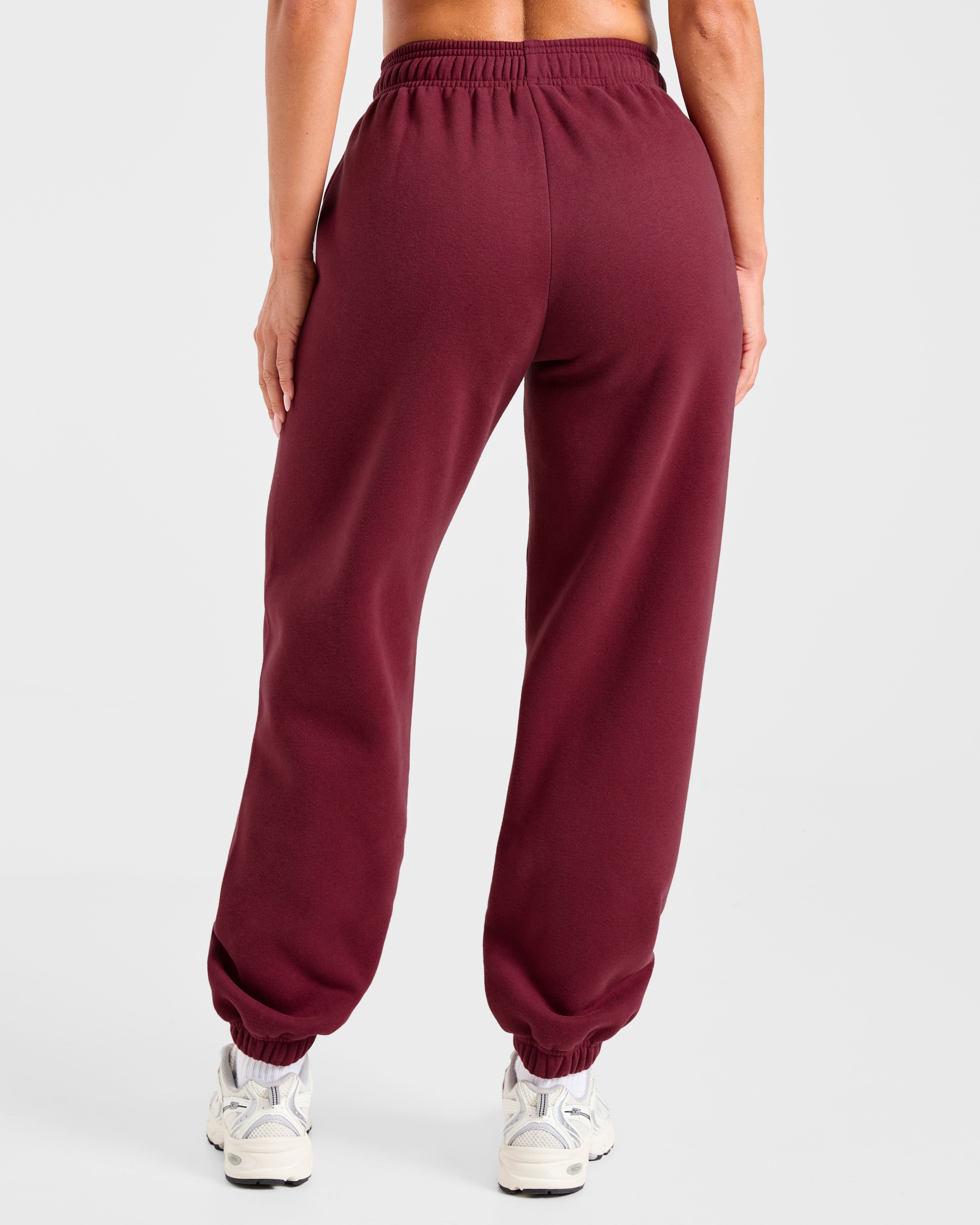 Retro Athletics Oversized Joggers - Deep Raspberry/Pink