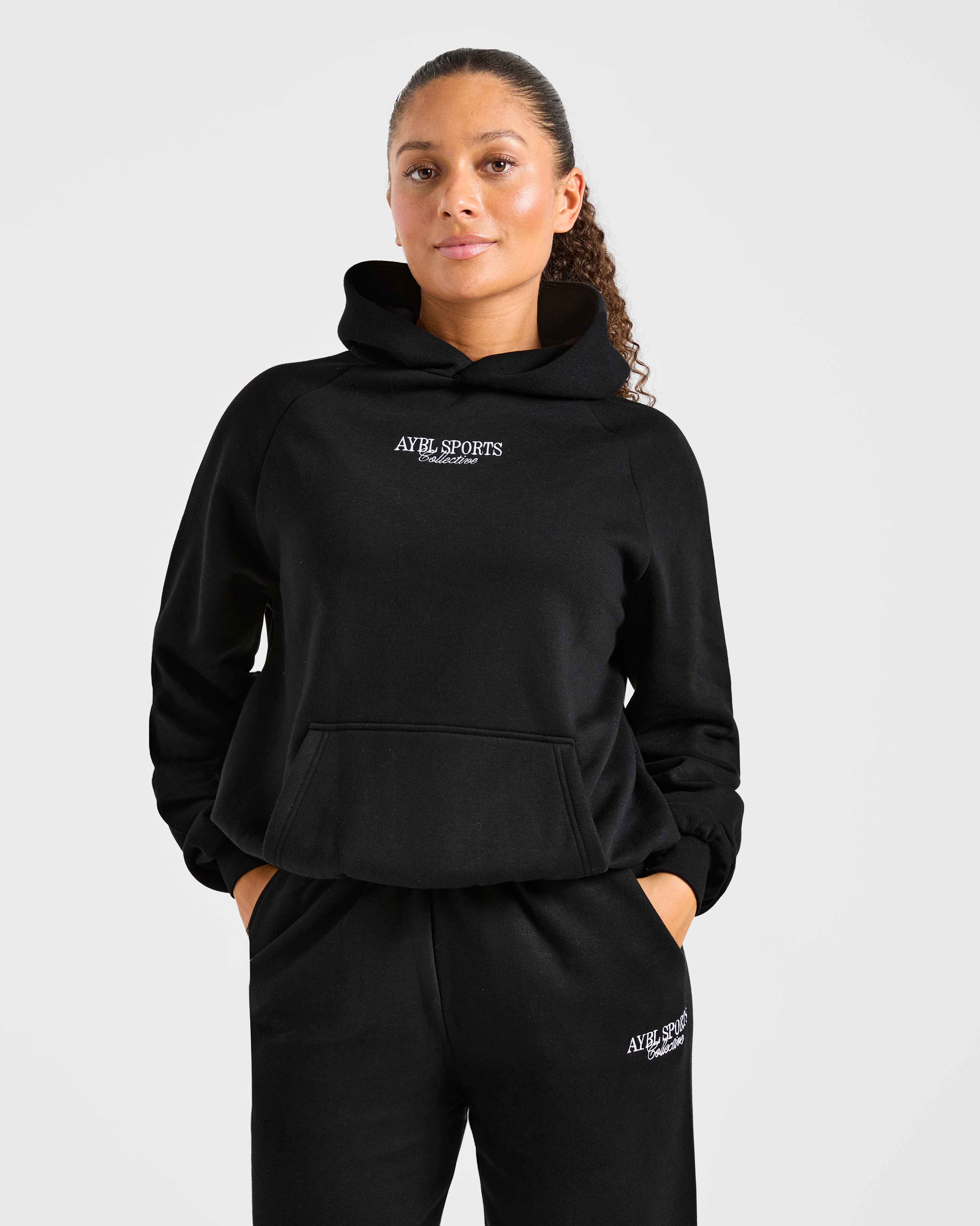 Sports Collective Oversized Hoodie - Black