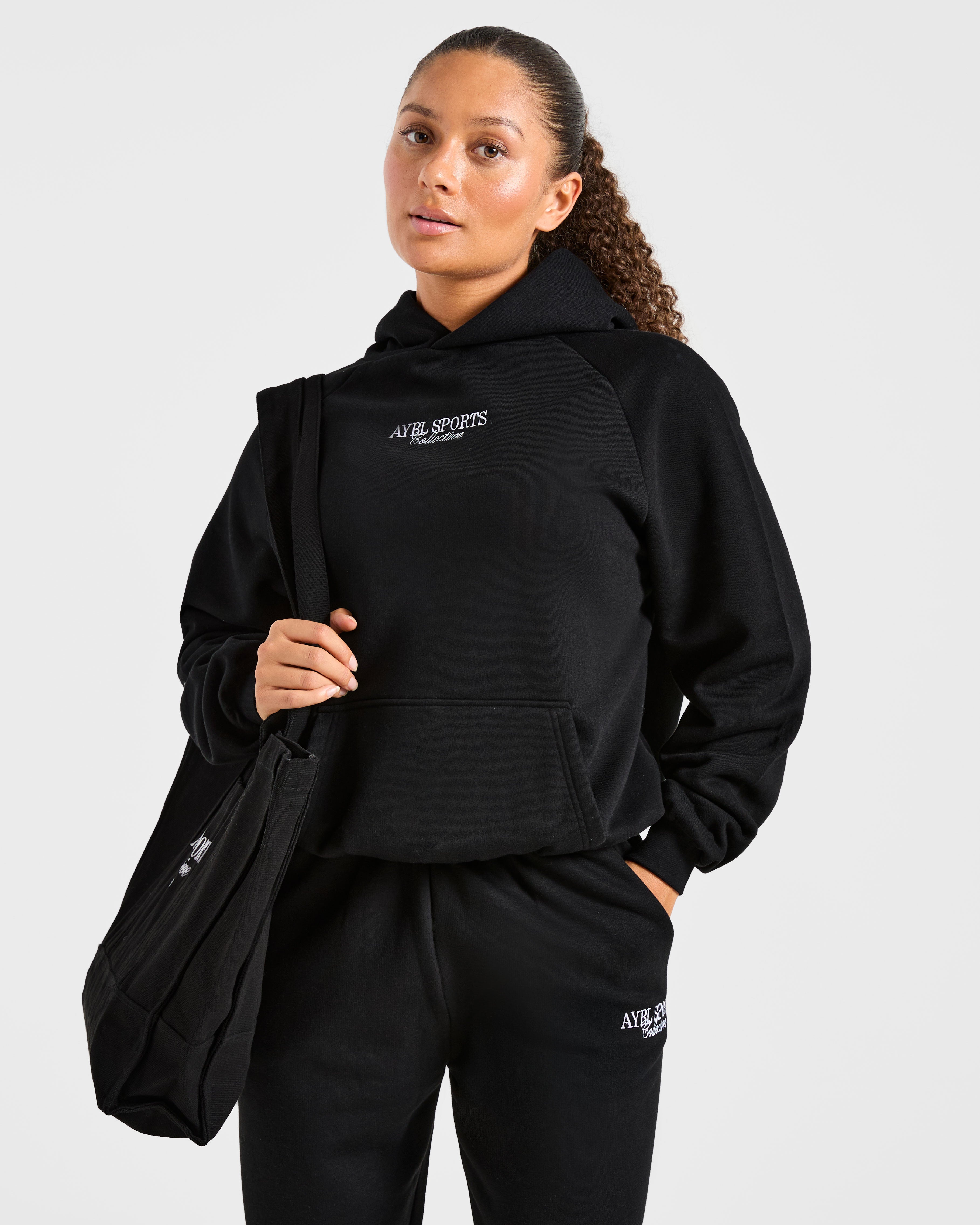 Sports Collective Oversized Hoodie - Black