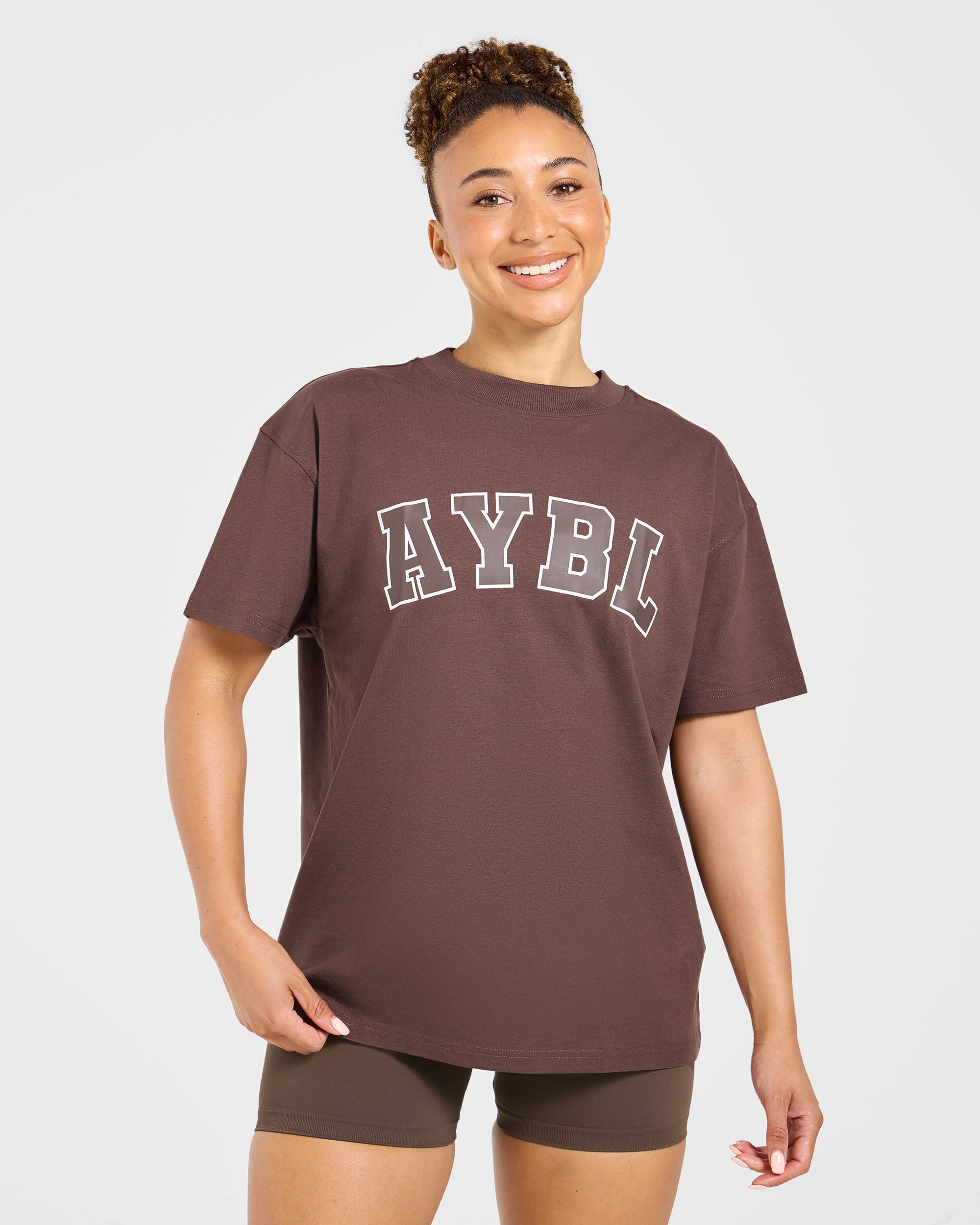 Varsity 2.0 Oversized T Shirt - Brown