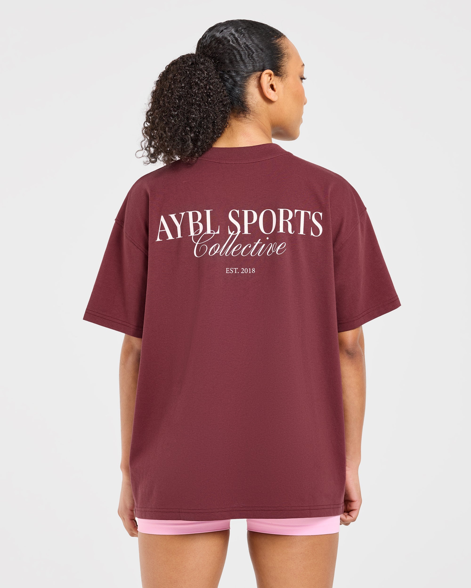 Sports Collective Oversized T Shirt - Red Wine