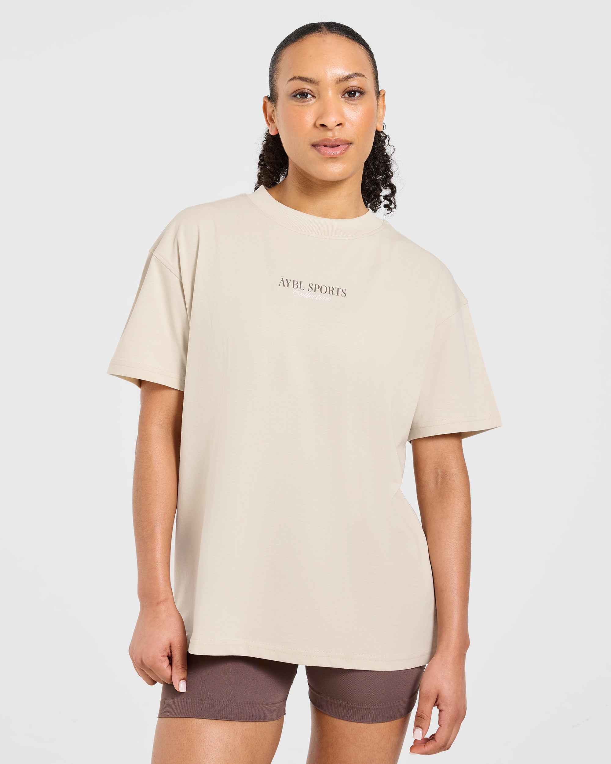 Sports Collective Oversized T Shirt - Beige