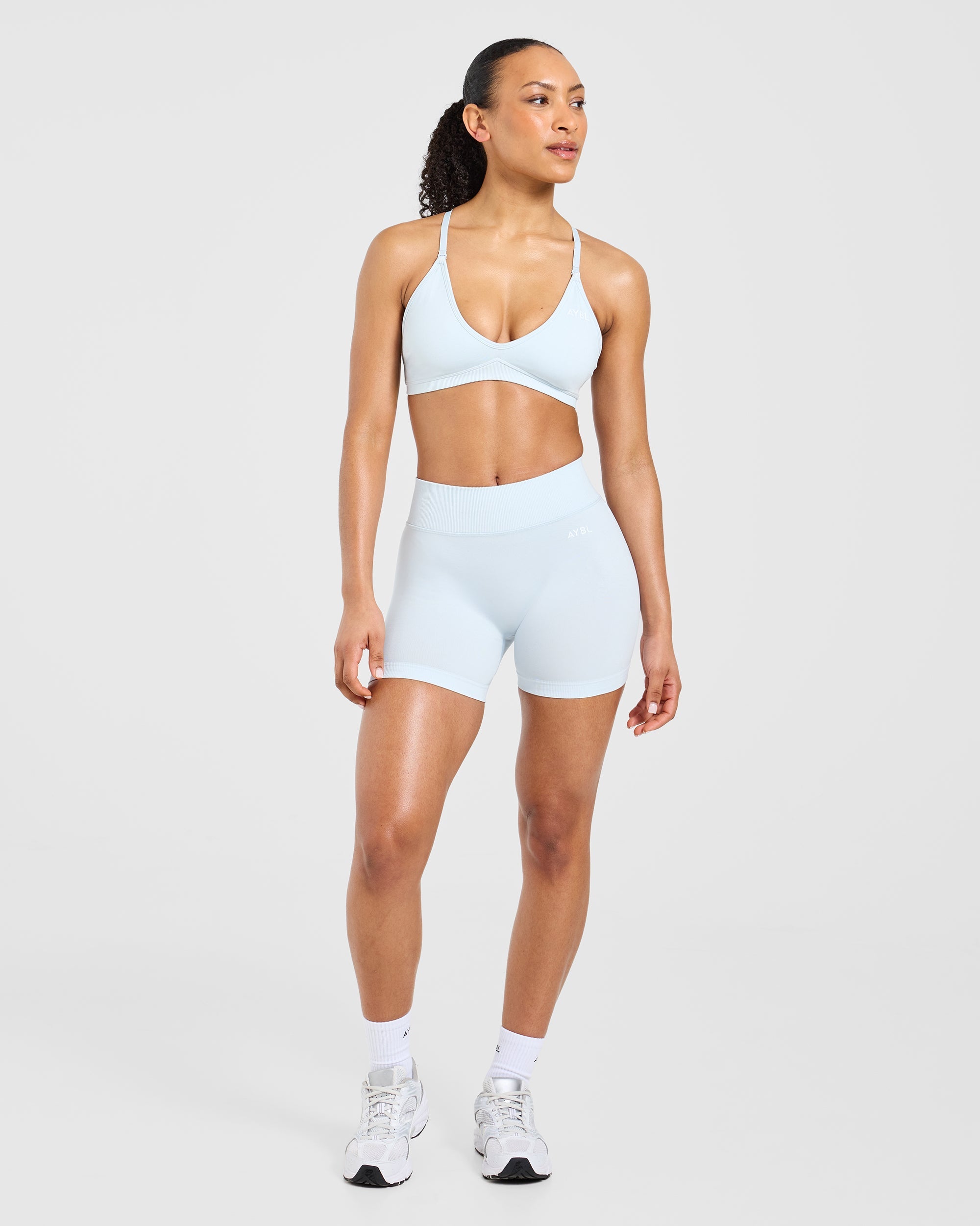 Adapt Seamless Strappy Sports Bra - Iced Blue