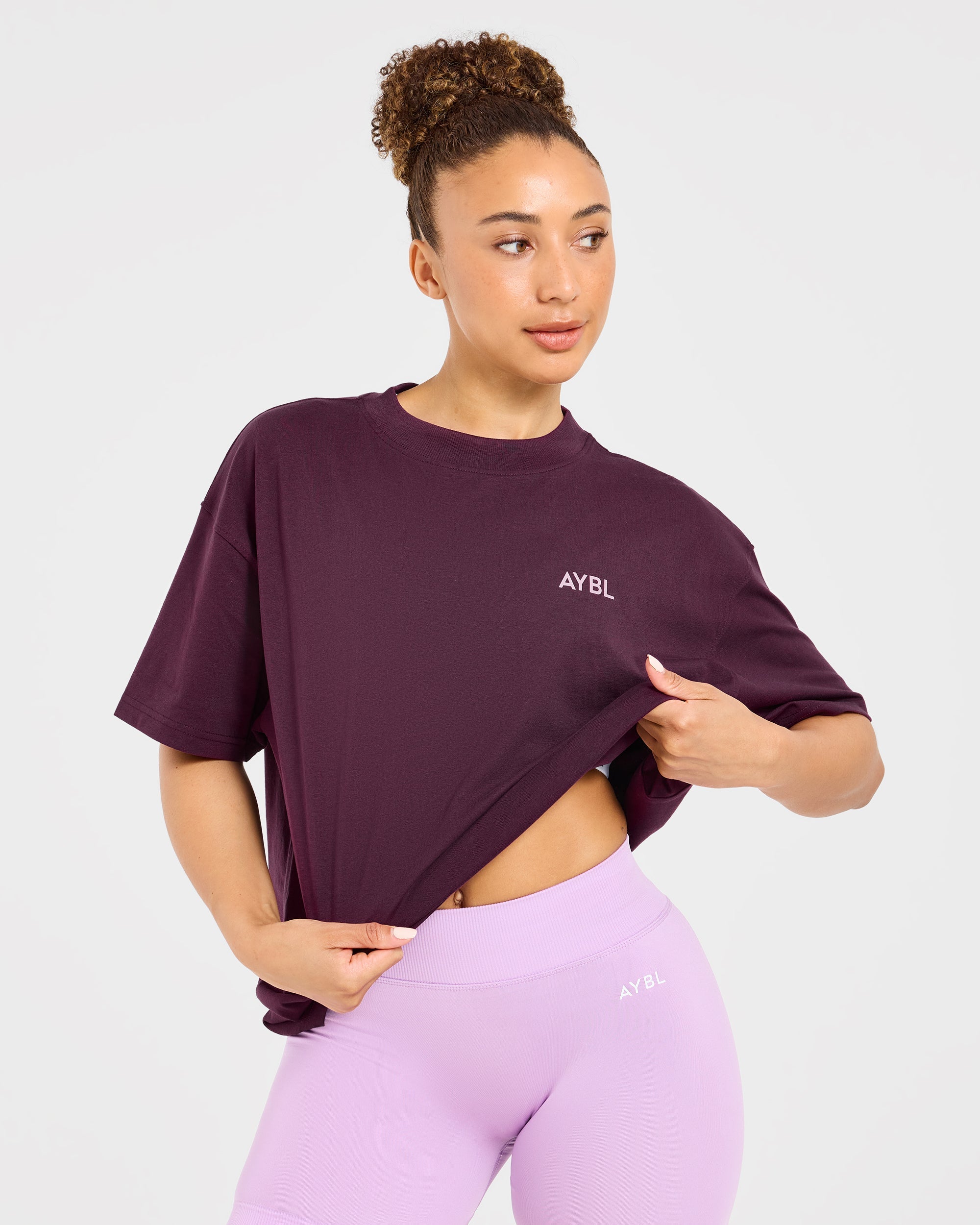 Lift Graphic Oversized T Shirt - Plum