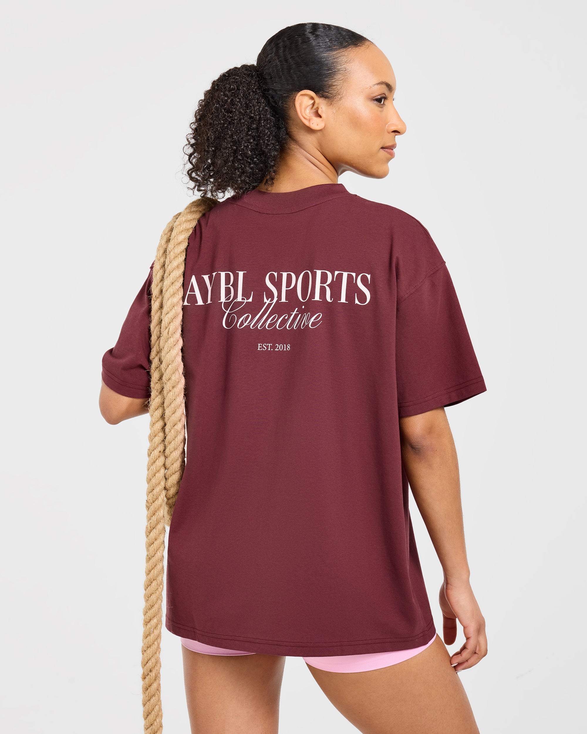 Sports Collective Oversized T Shirt - Red Wine