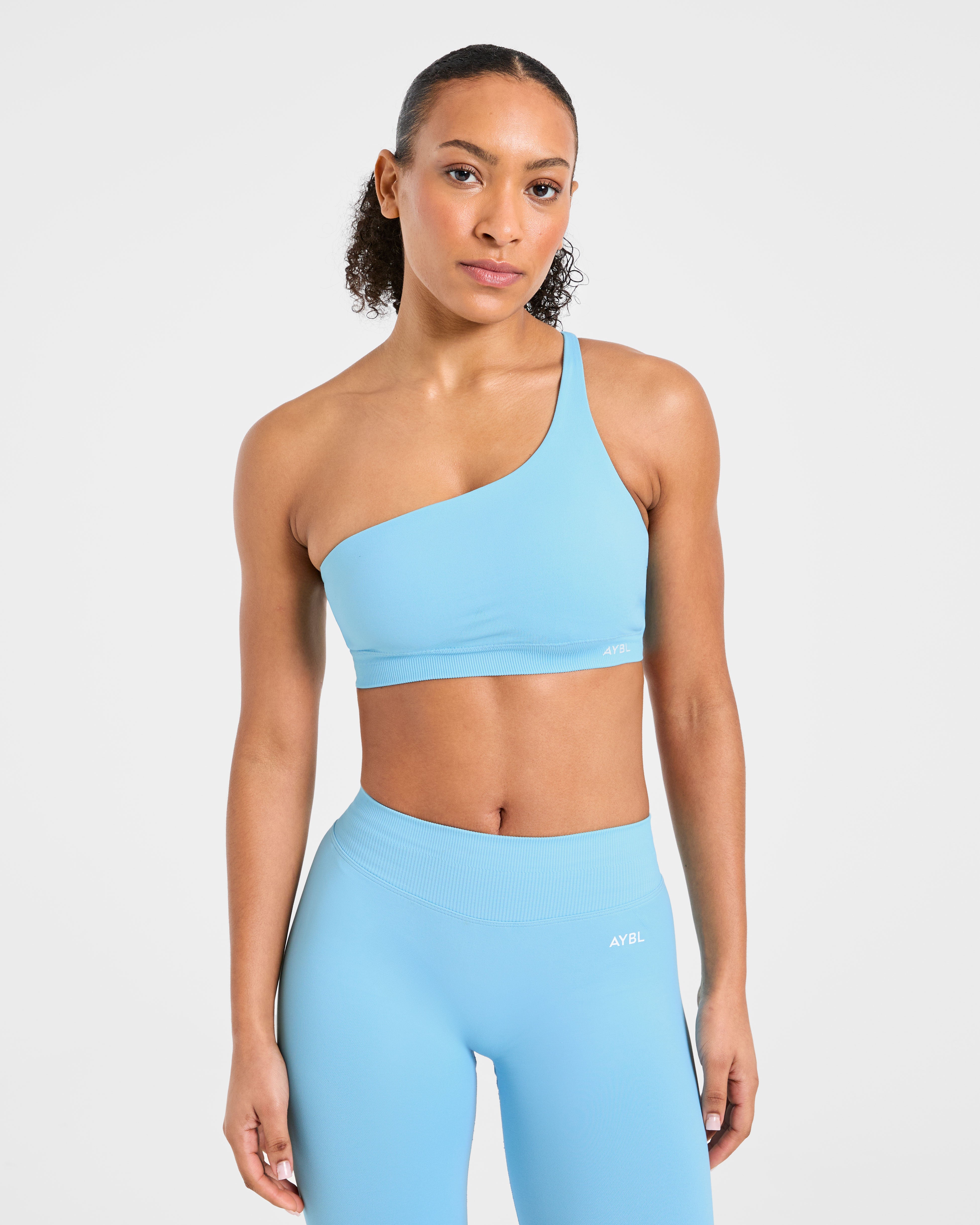 Enhance Seamless One Shoulder Sports Bra - Mint Green