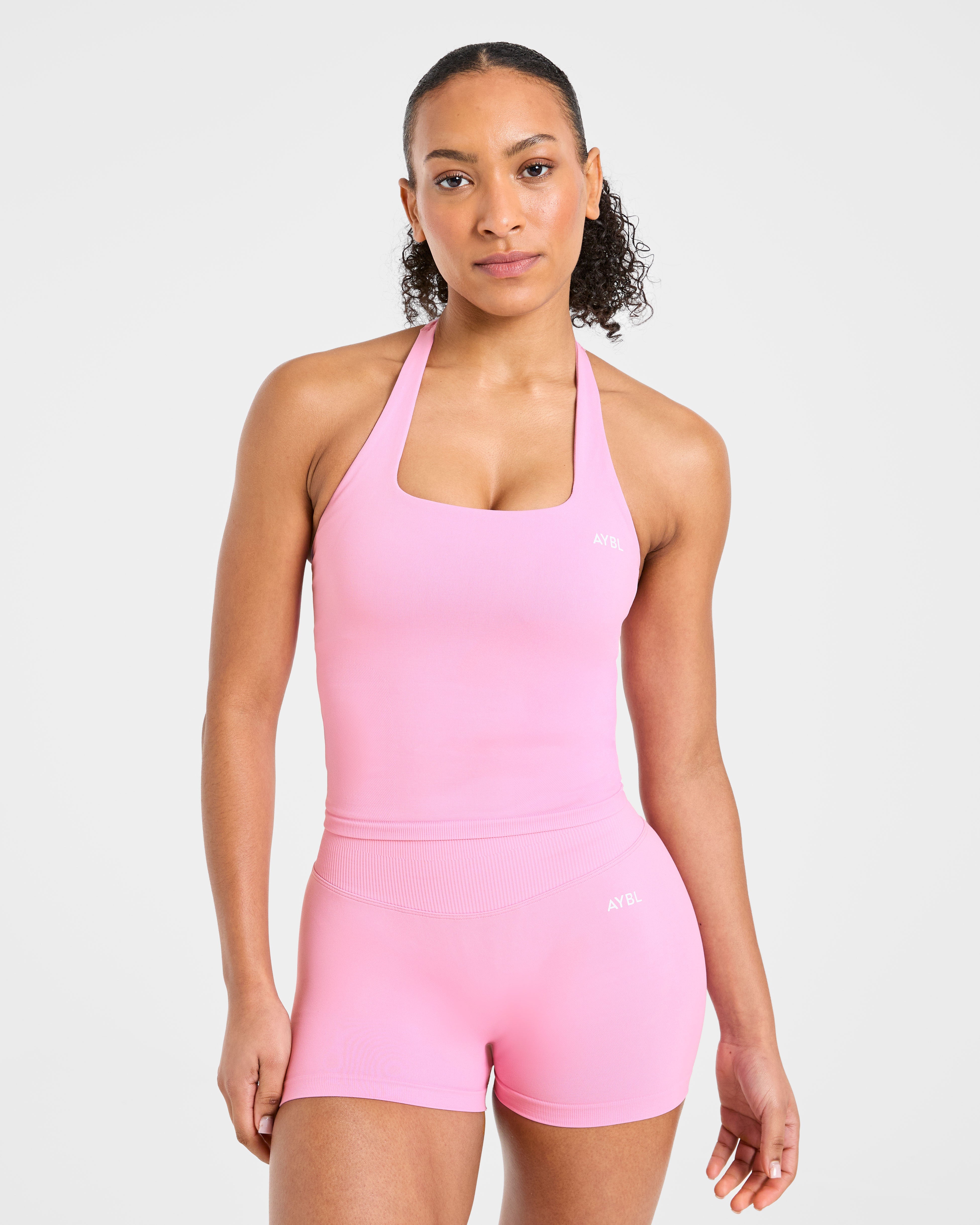 Enhance Seamless Halterneck Top - Sugar Pink