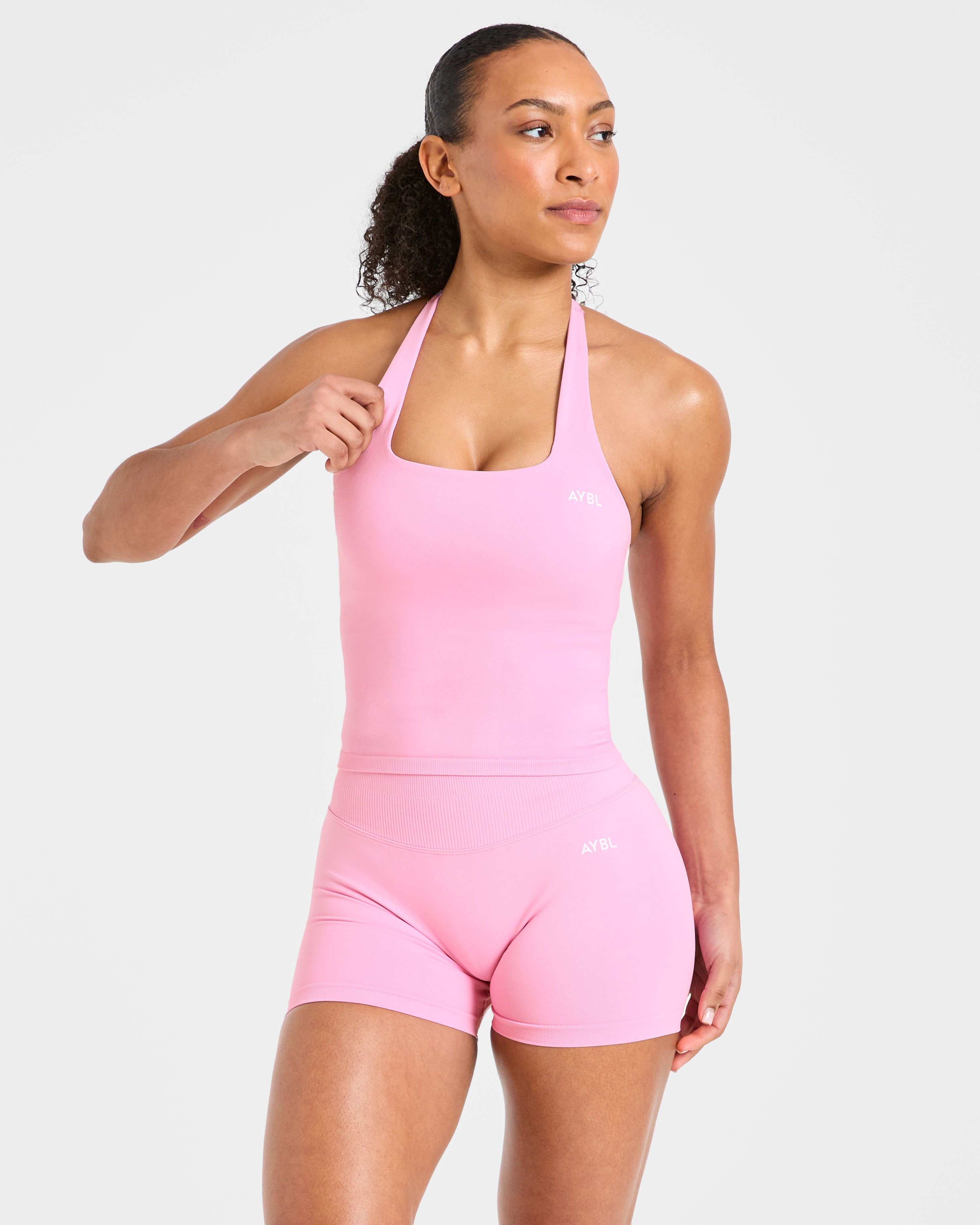 Enhance Seamless Halterneck Top - Sugar Pink