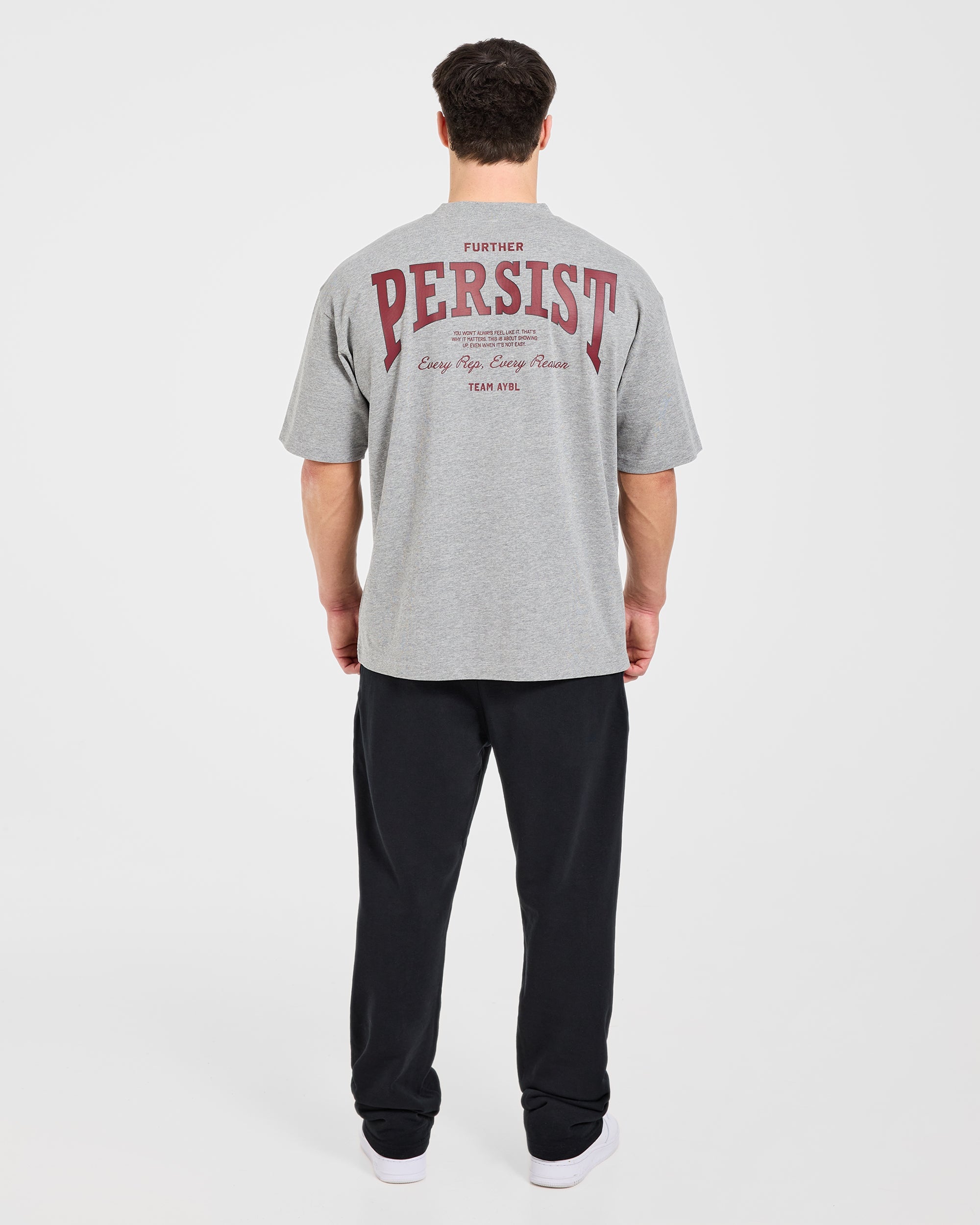 Cam Kissel x Persist Oversized T Shirt - Mid Grey Marl