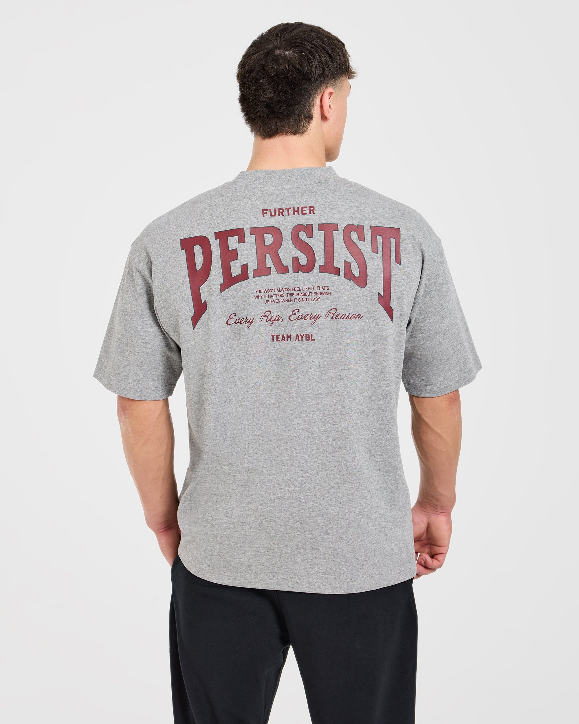 Cam Kissel x Persist Oversized T Shirt - Mid Grey Marl