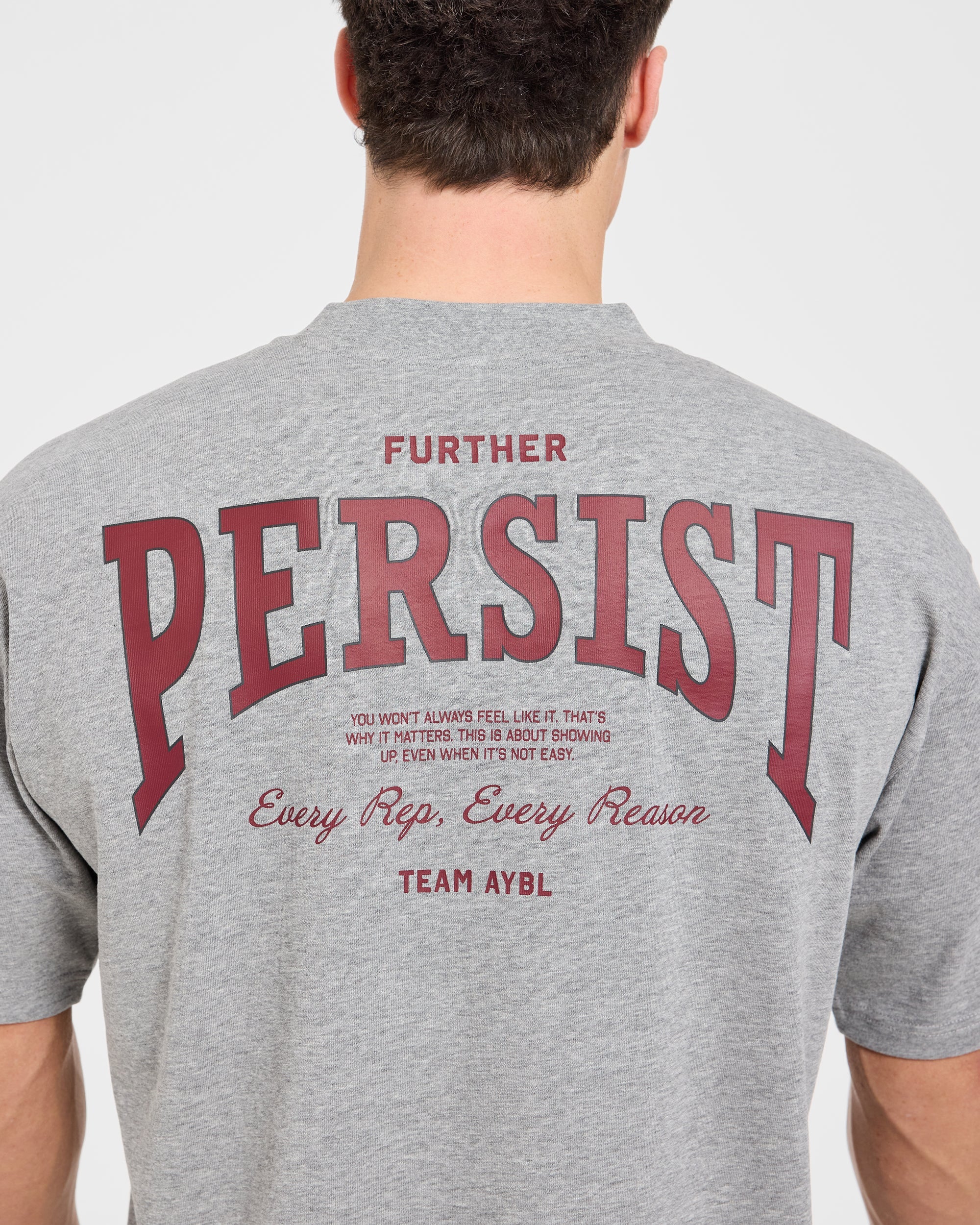 Cam Kissel x Persist Oversized T Shirt - Mid Grey Marl