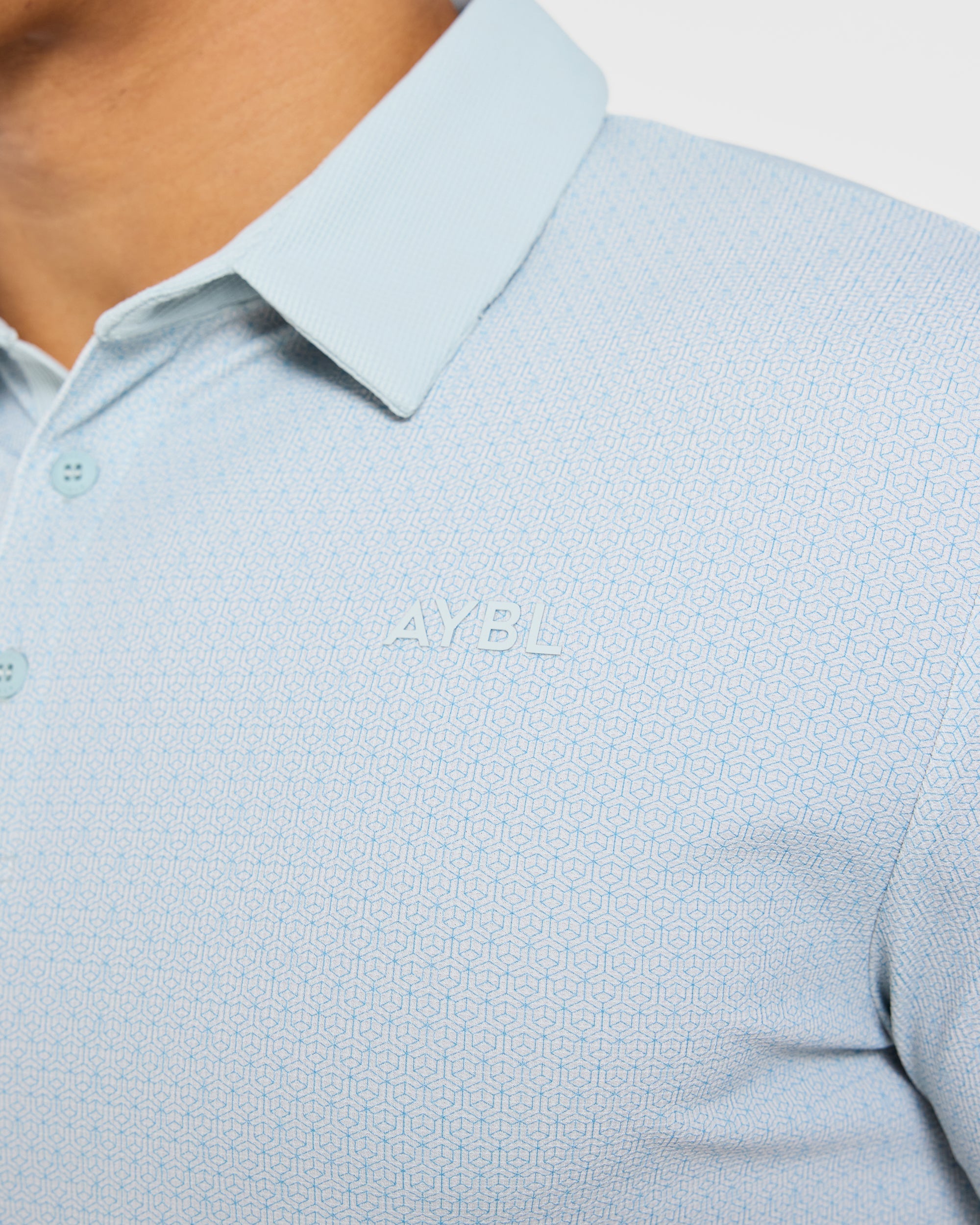 Precision Geometric Polo - Cloud Blue