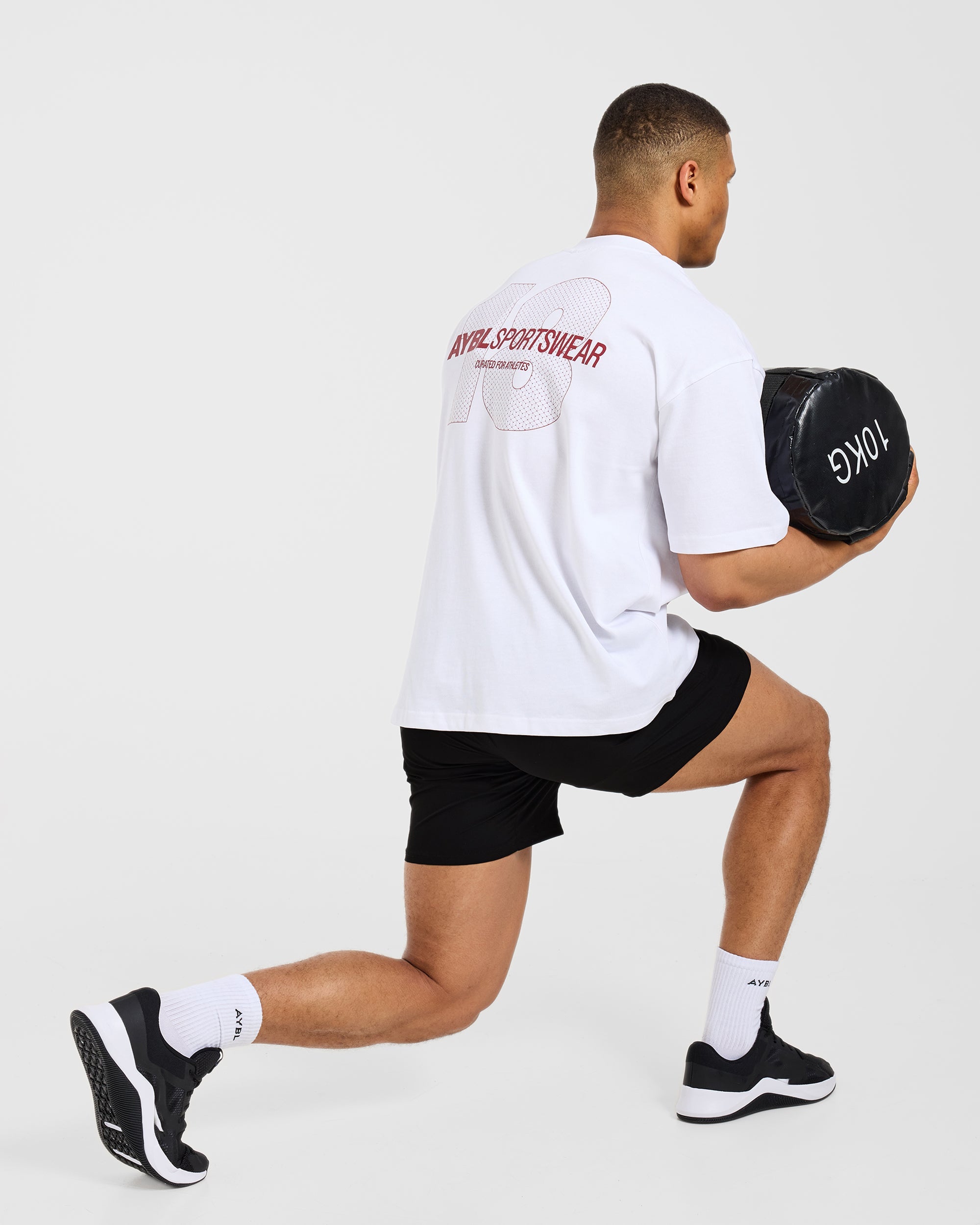 AYBL Sportswear 18 Oversized T Shirt - White/Red