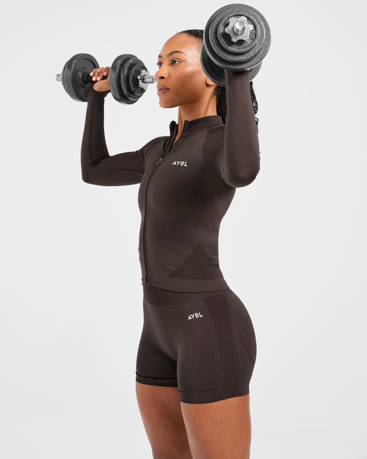 Empower Seamless Full Zip Jacket - Cocoa Brown