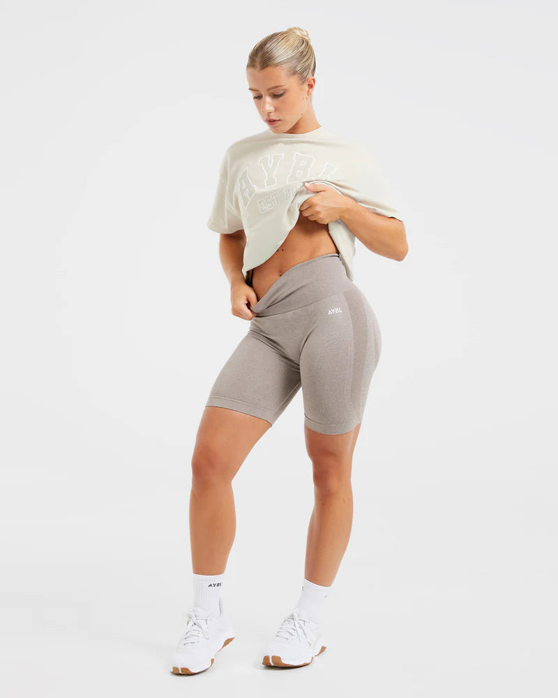 Varsity Oversized T Shirt - Beige