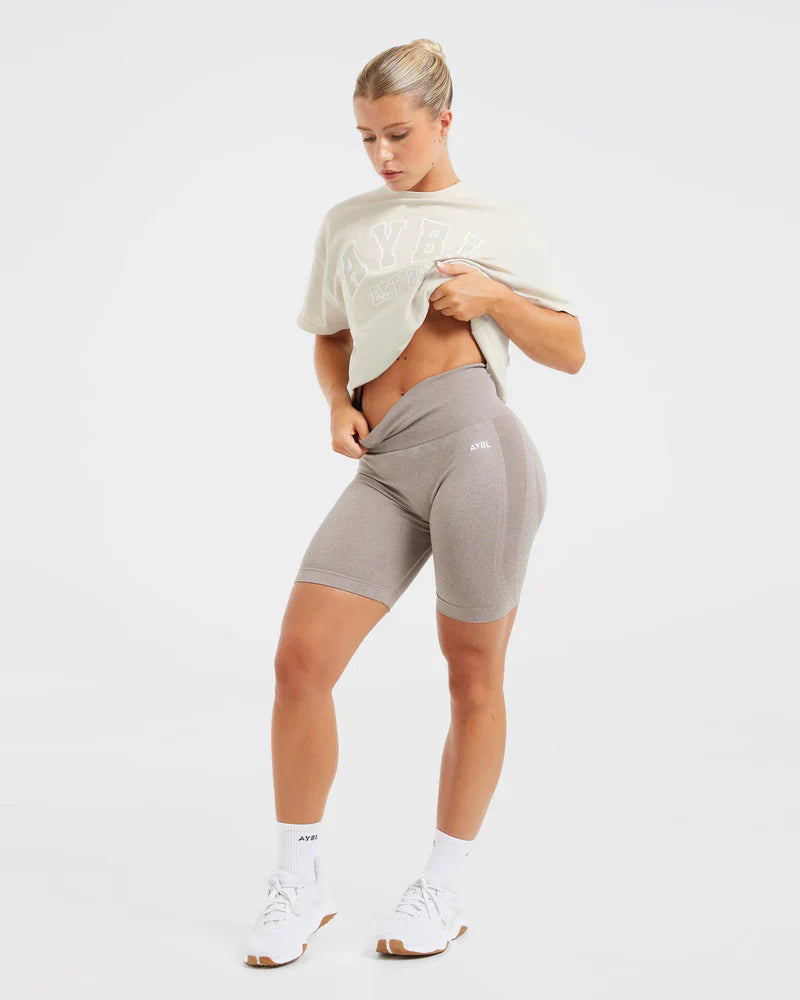 Varsity Oversized T Shirt - Beige