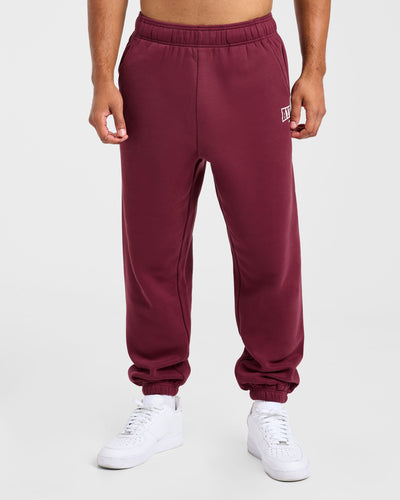 Academy Oversized Joggers - Burgundy