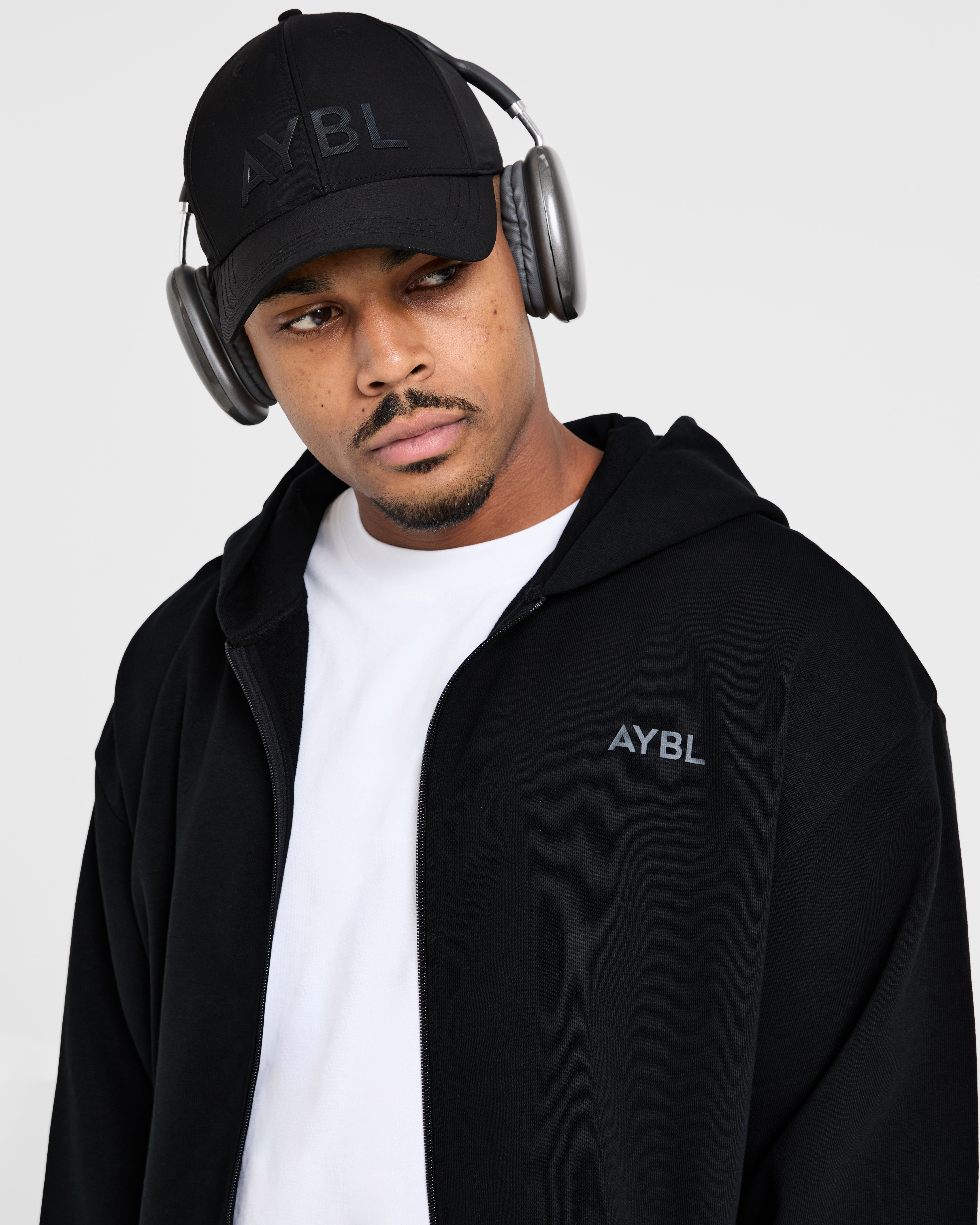 Craft Oversized Zip Up Hoodie - Black