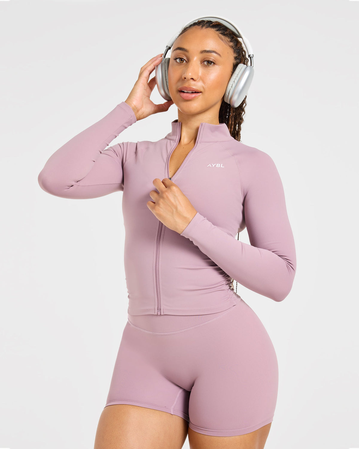 Physique Zip Up Jacket - Dusty Mauve