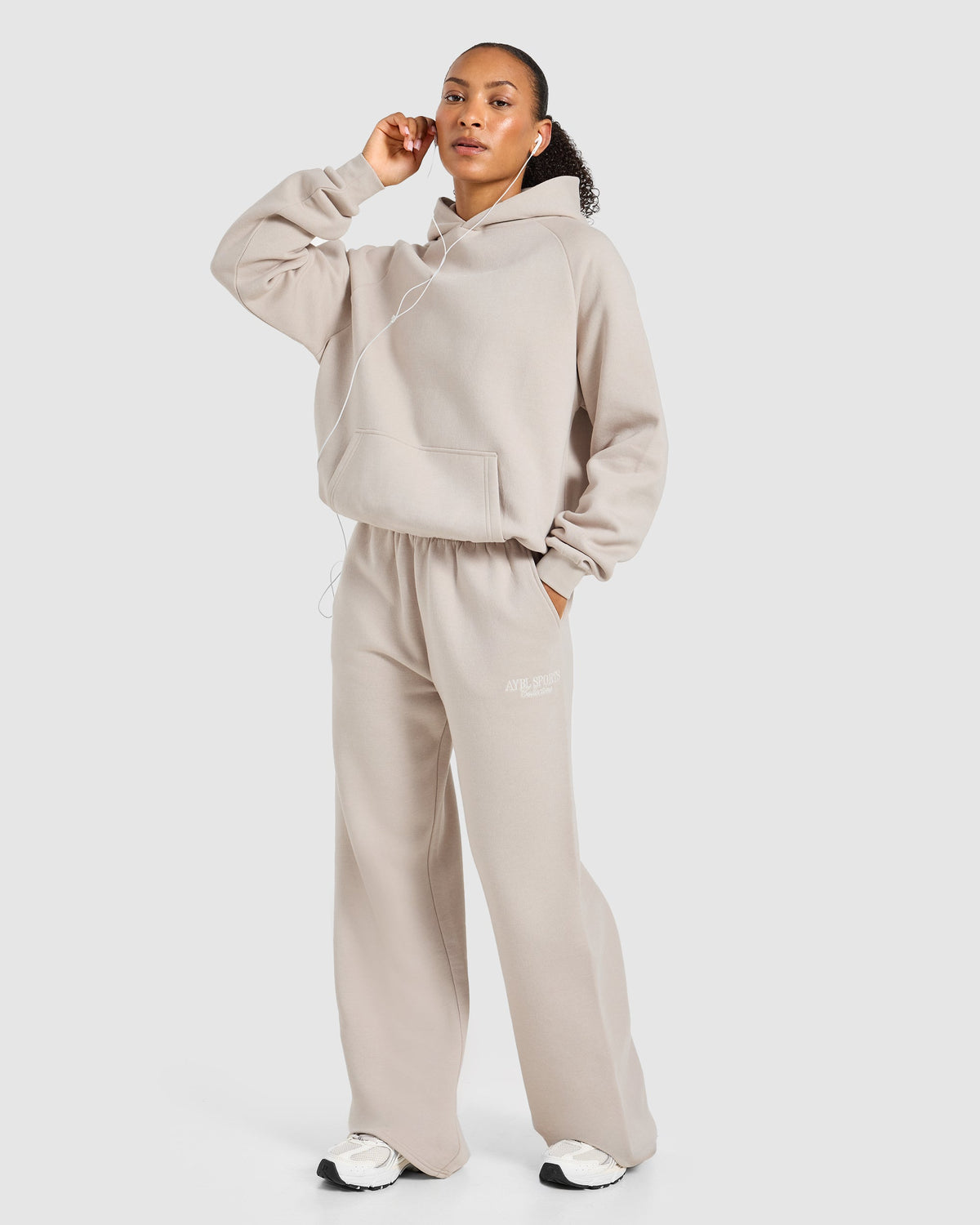 Sports Collective Oversized Straight Leg Joggers - Hazelnut