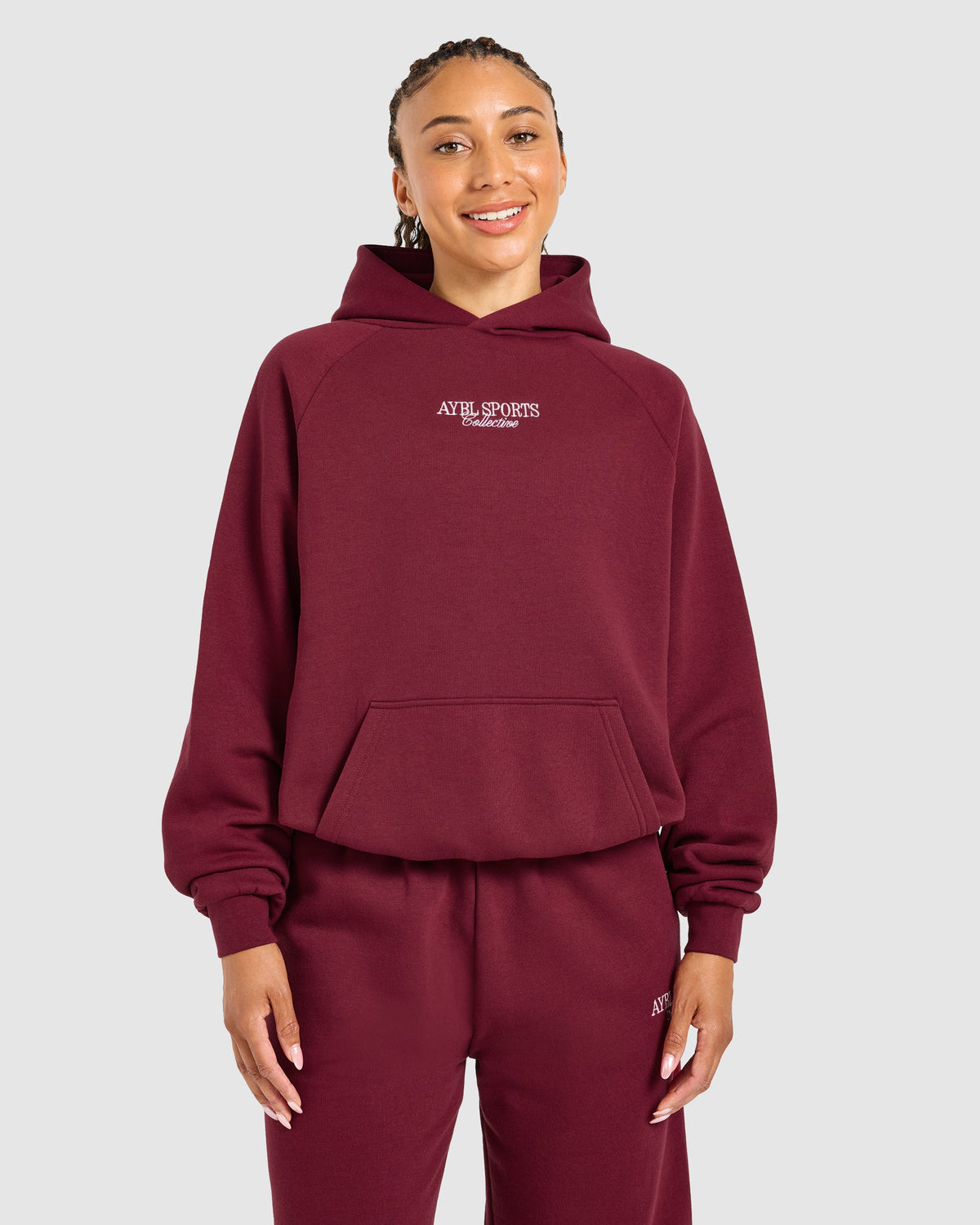 Sports Collective Oversized Hoodie - Burgundy