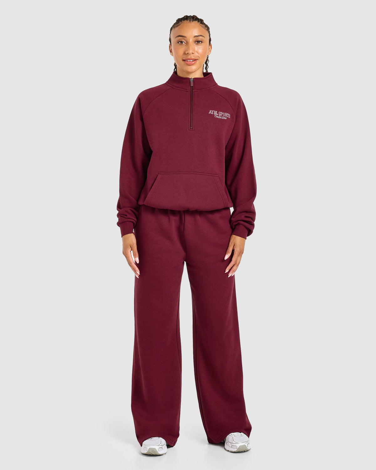 Sports Collective Oversized 1/4 Zip Pullover - Burgundy