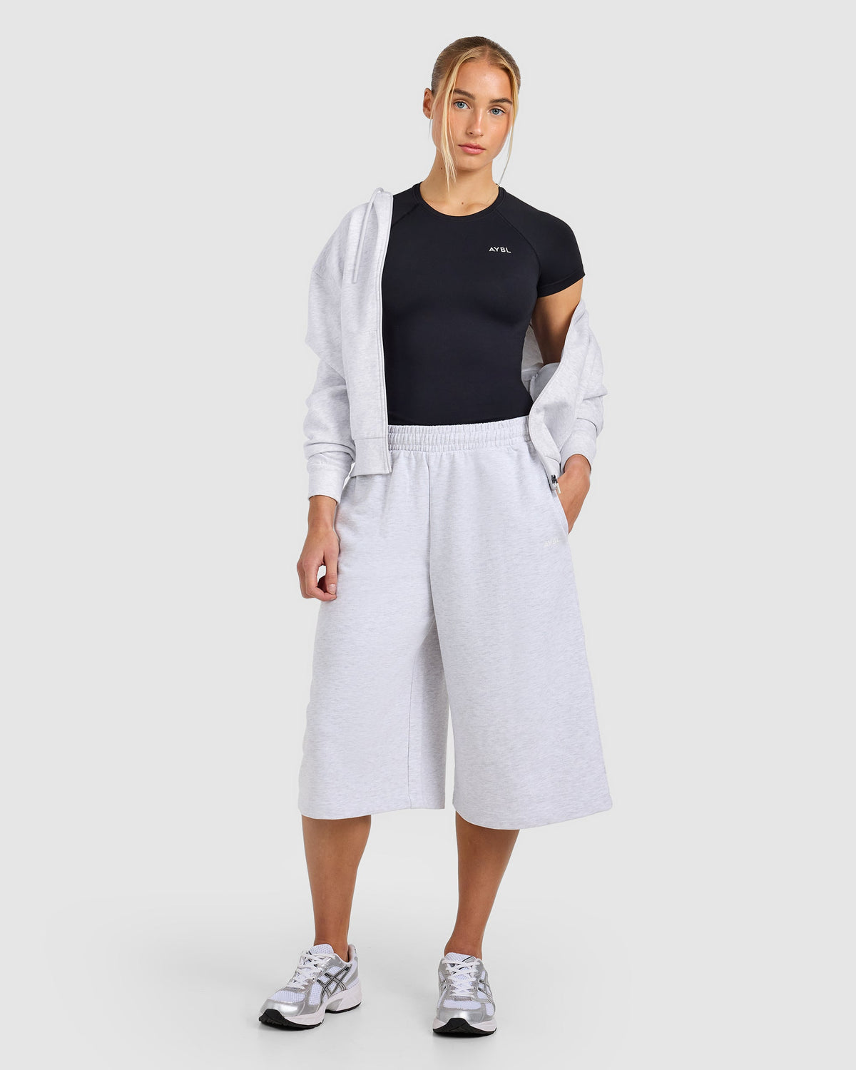 Oversized Jorts - Heather Grey