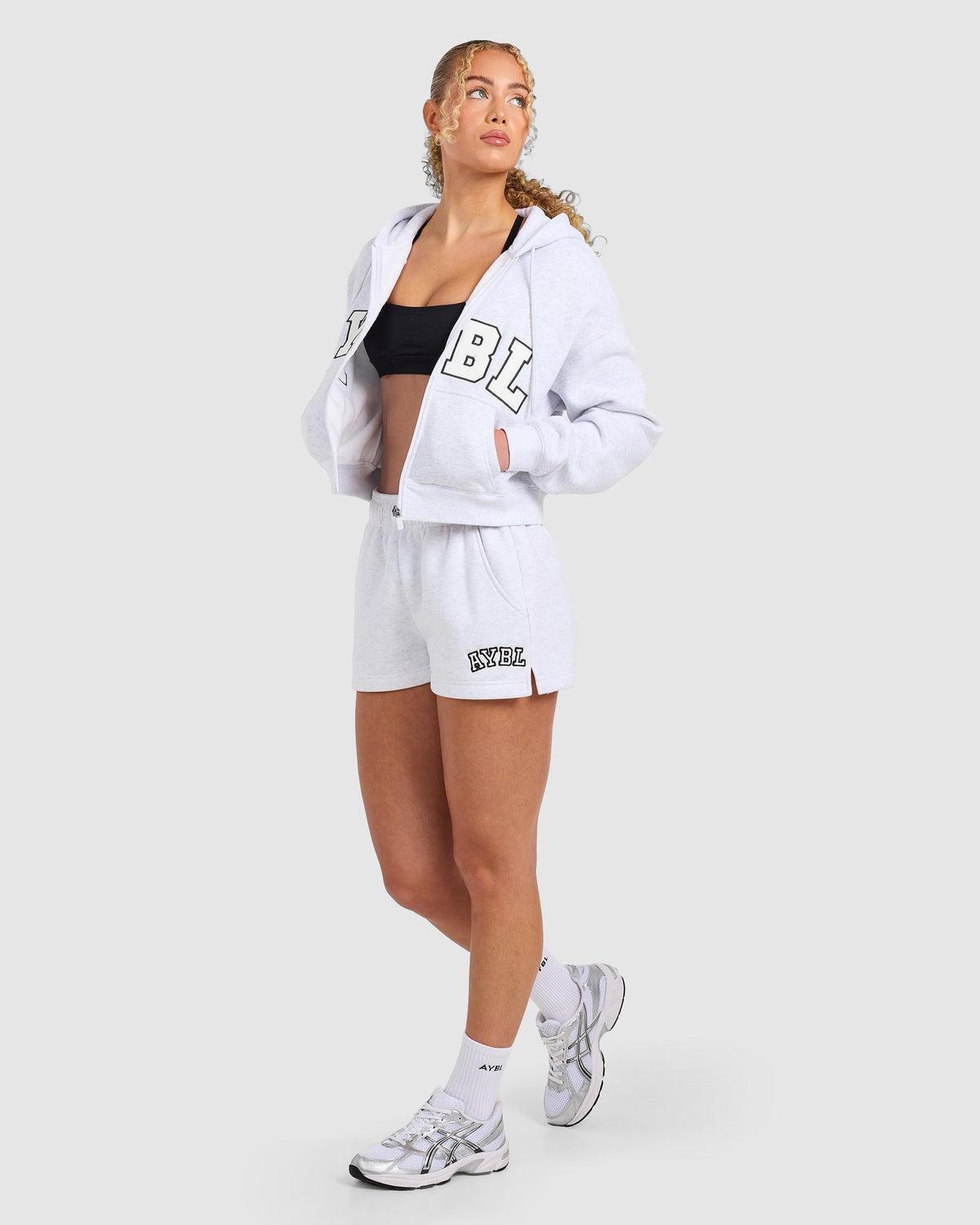 Varsity 2.0 Boxy Zip Up Hoodie - Heather Grey