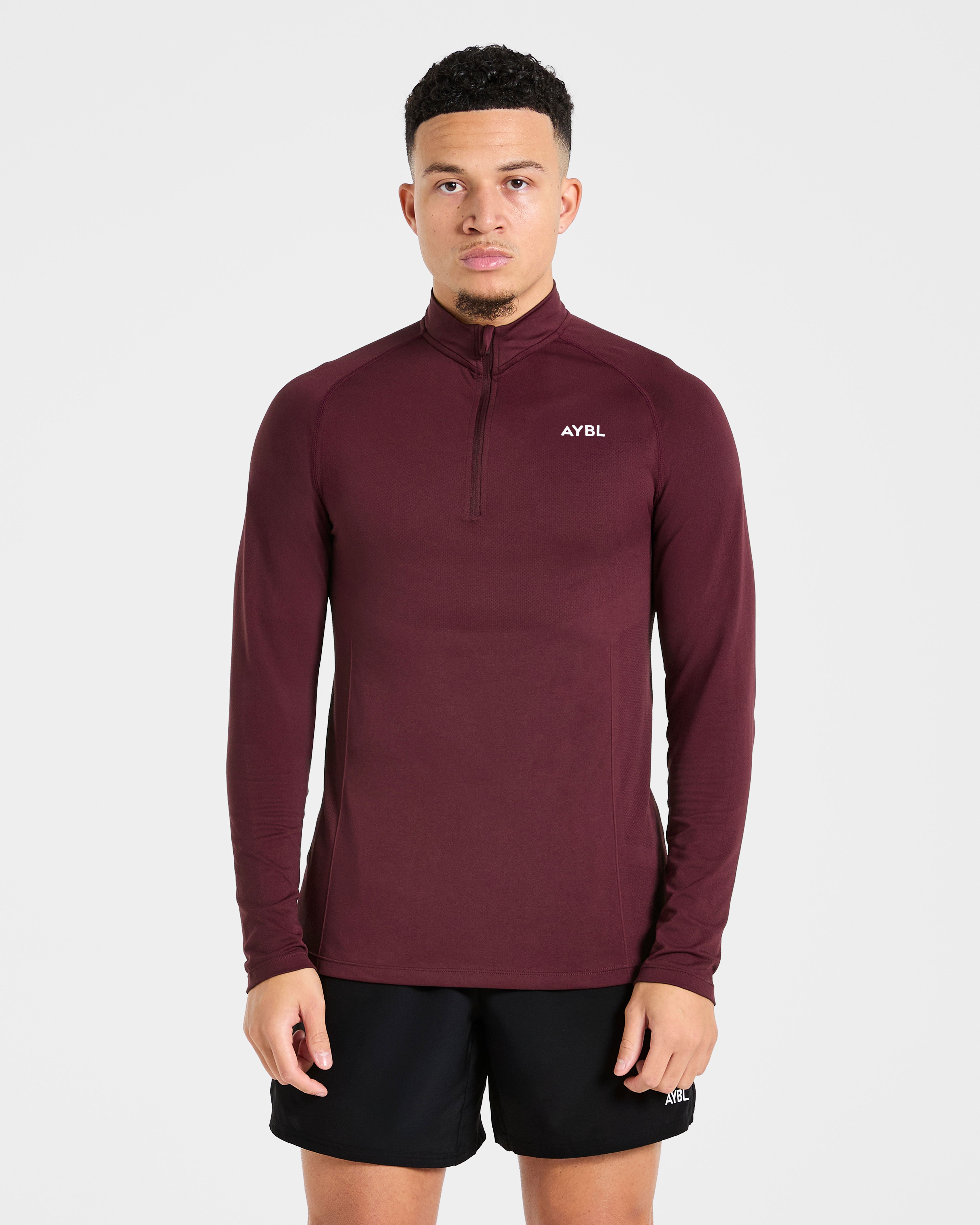 Essential Seamless 1/4 Zip Pullover  - Dusty Plum