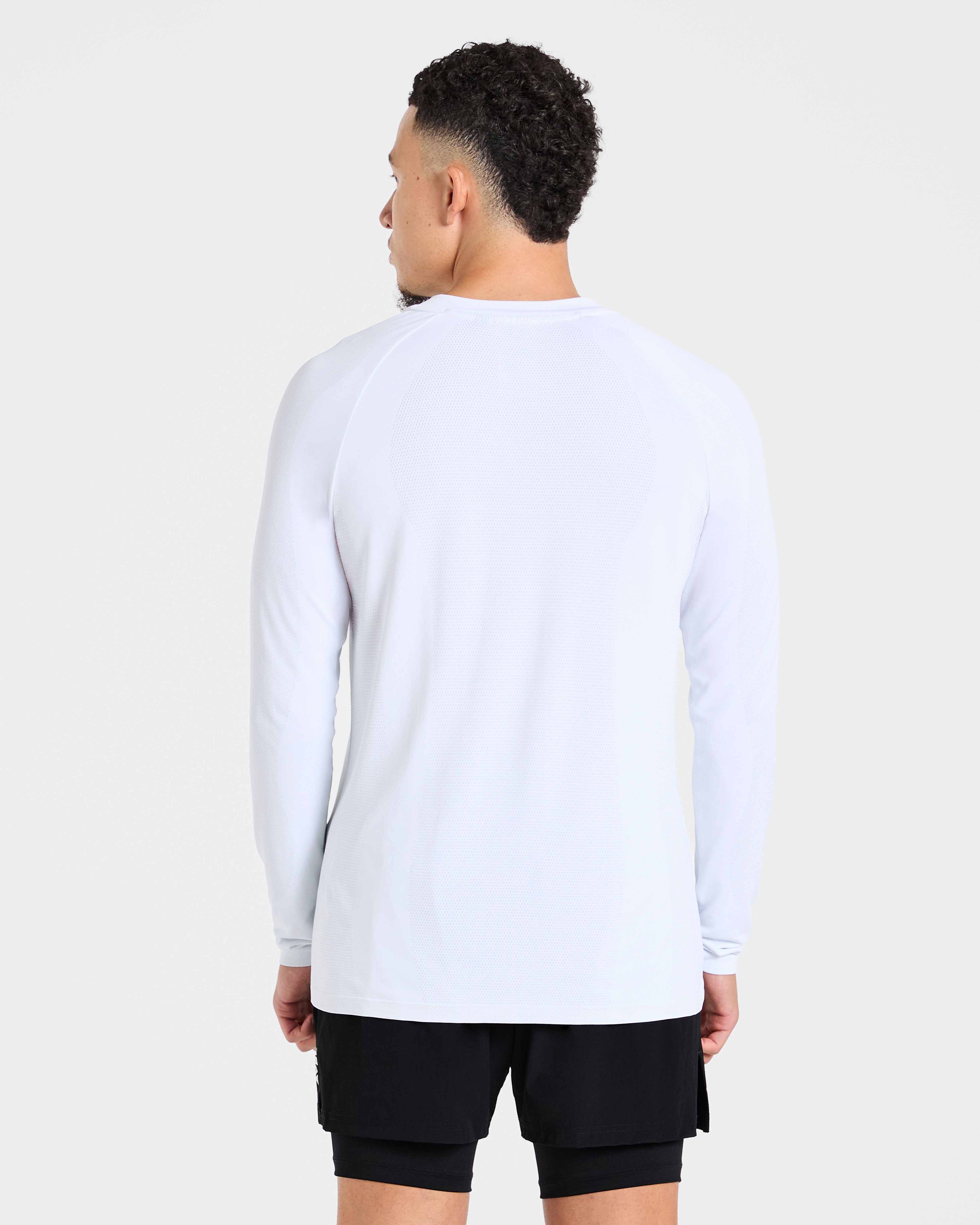 Attain Seamless Long Sleeve T Shirt - Storm White