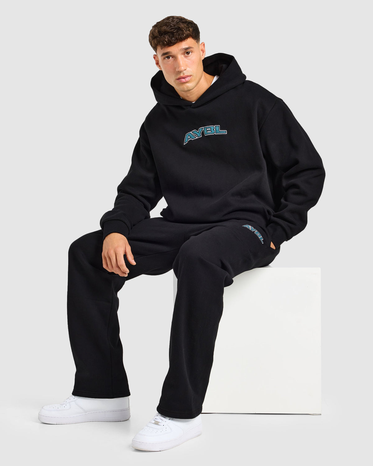 AYBL Society Oversized Straight Leg Joggers - Black