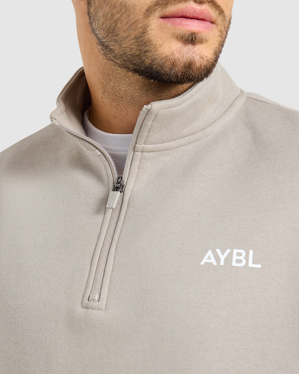Essential Oversized 1/4 Zip Pullover - Stone