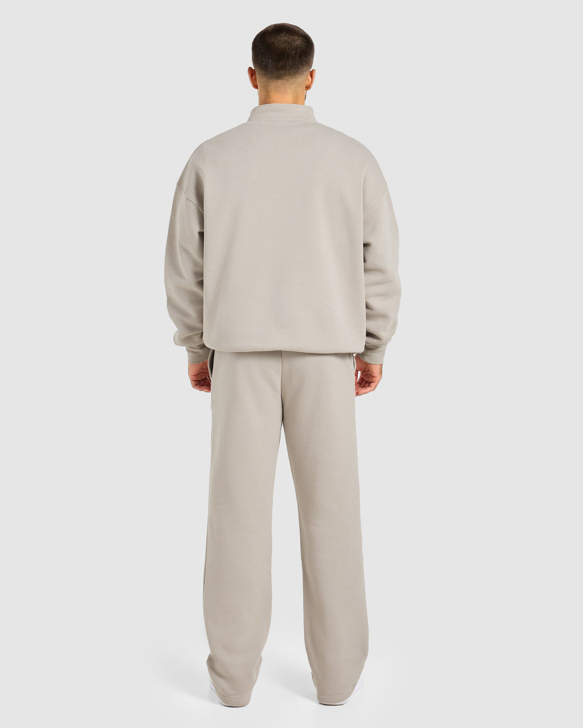 Essential Oversized 1/4 Zip Pullover - Stone