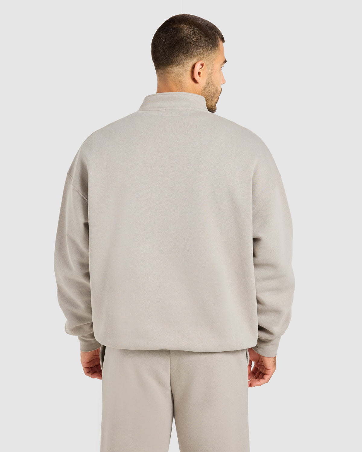 Essential Oversized 1/4 Zip Pullover - Stone