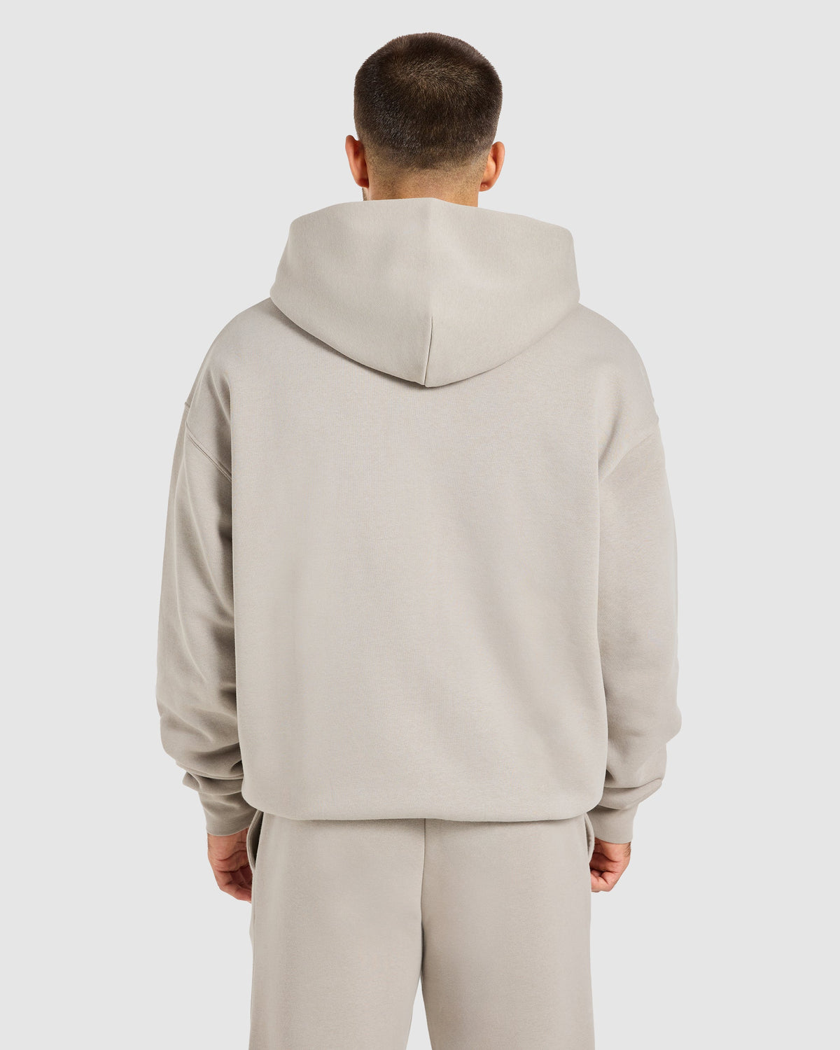 Essential Oversized Full Zip Hoodie - Stone
